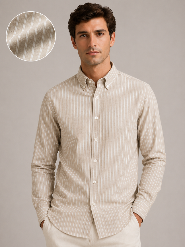 Men Stone Stripe Oxford Shirt
