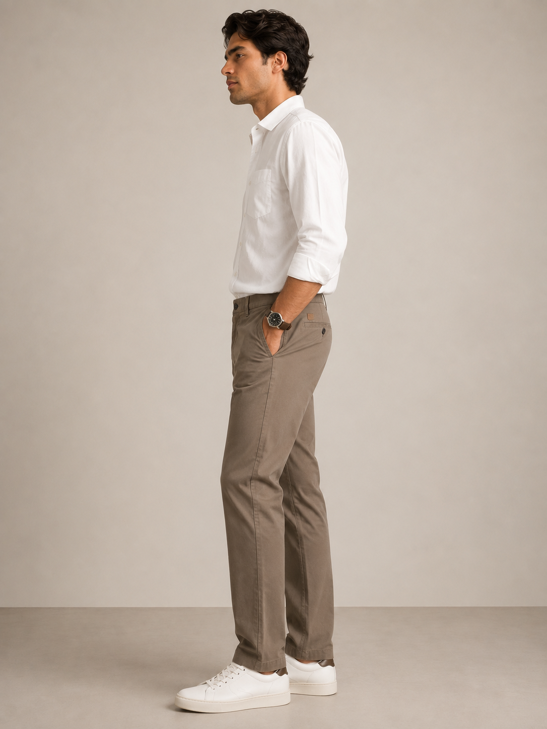 Men Brown Contemporary Chino Trousers