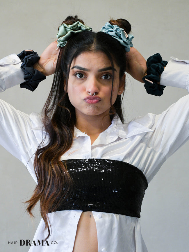 Oriental Satin Scrunchies Set Of 4