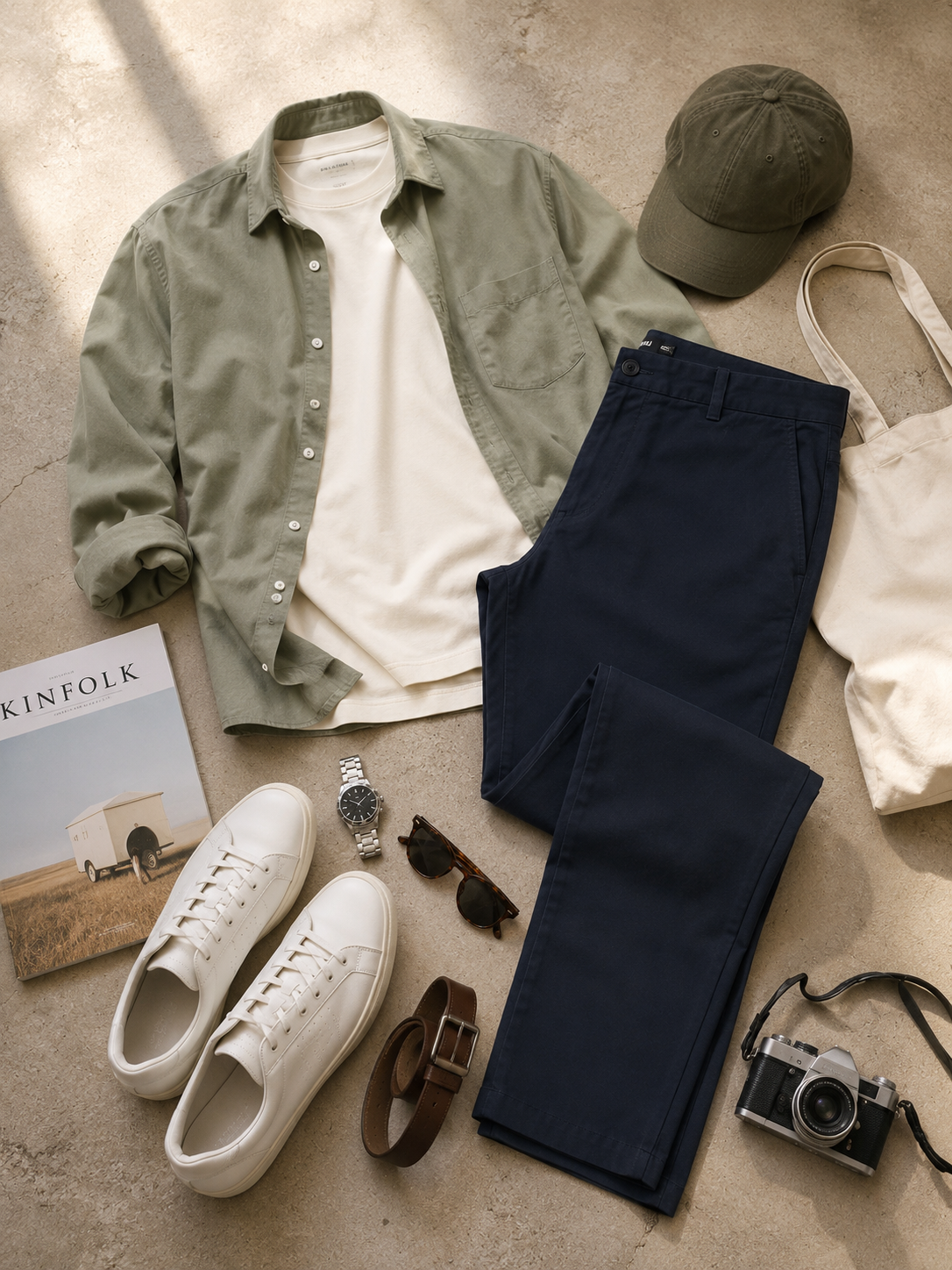 Men Navy Essential Chino Pants