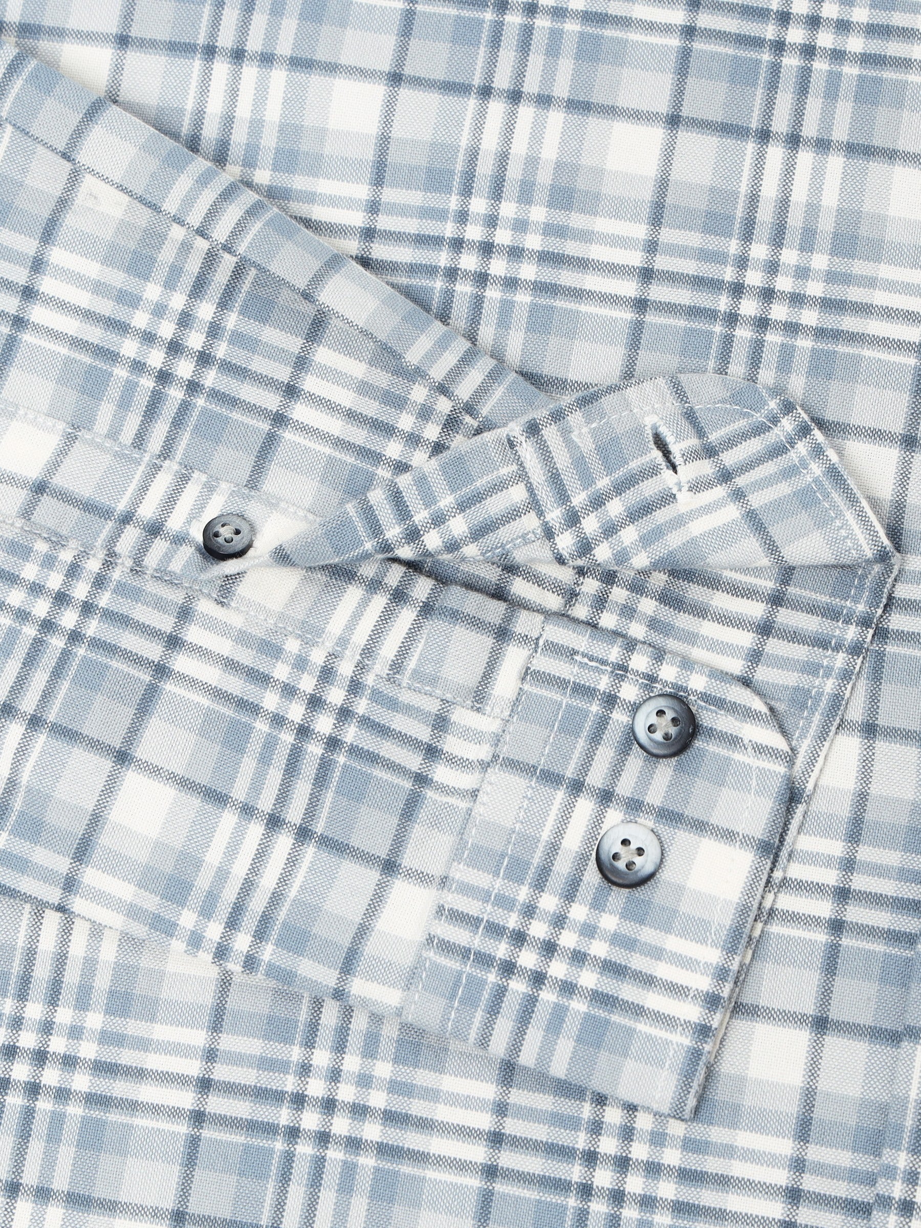 Men Blue Check Shirt