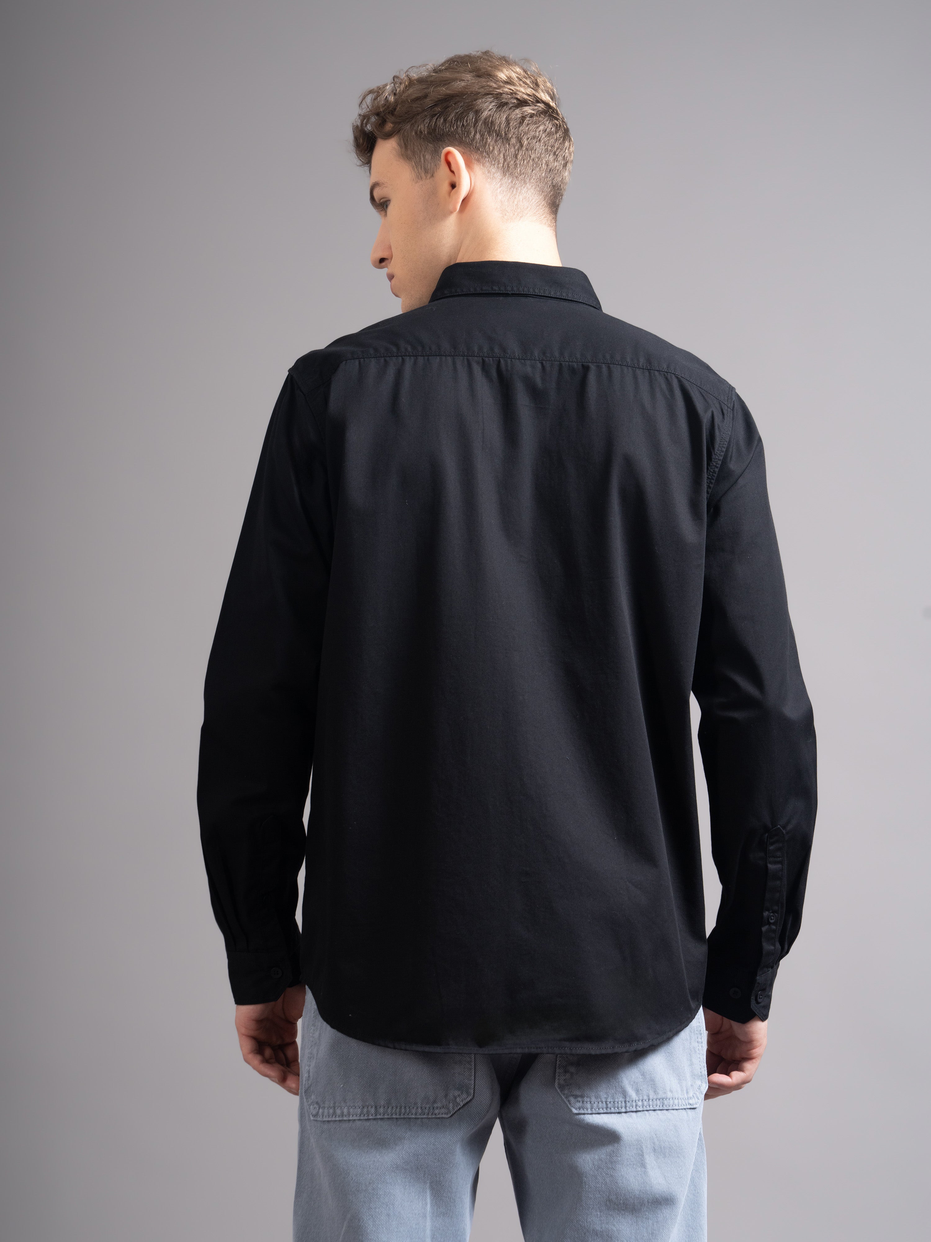 Men Black Twill Shirt