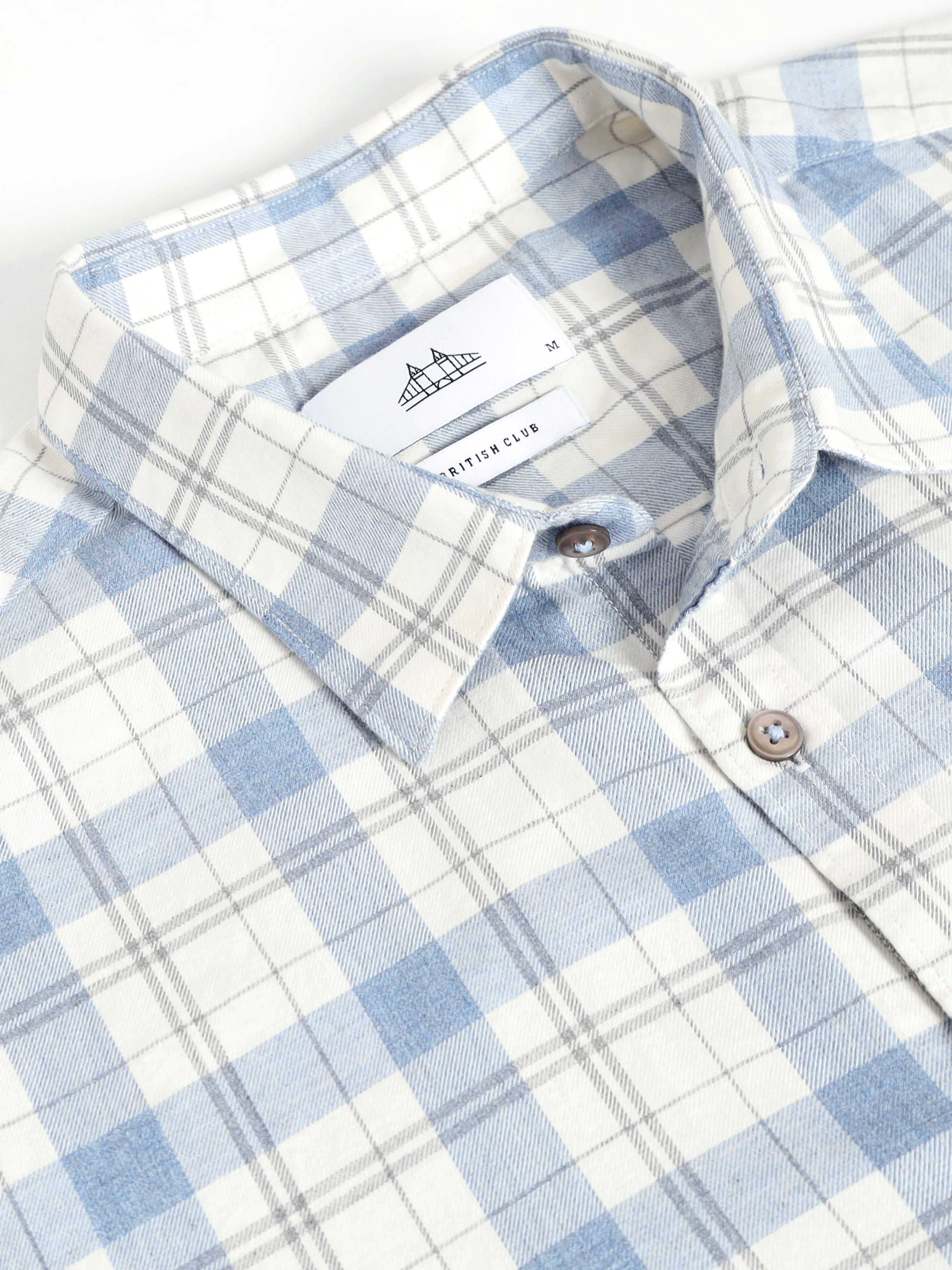 Men Blue Checked Shirt