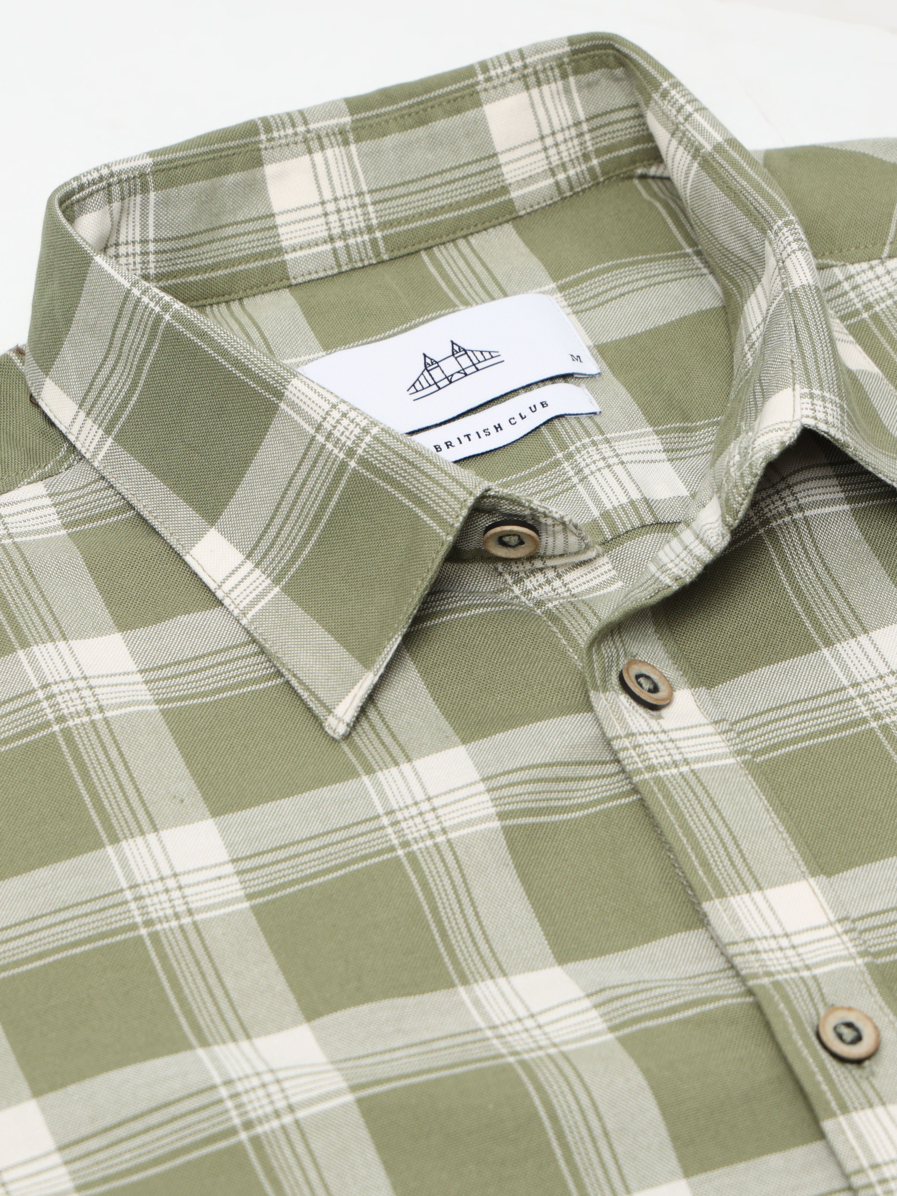 Men Green Check Shirt