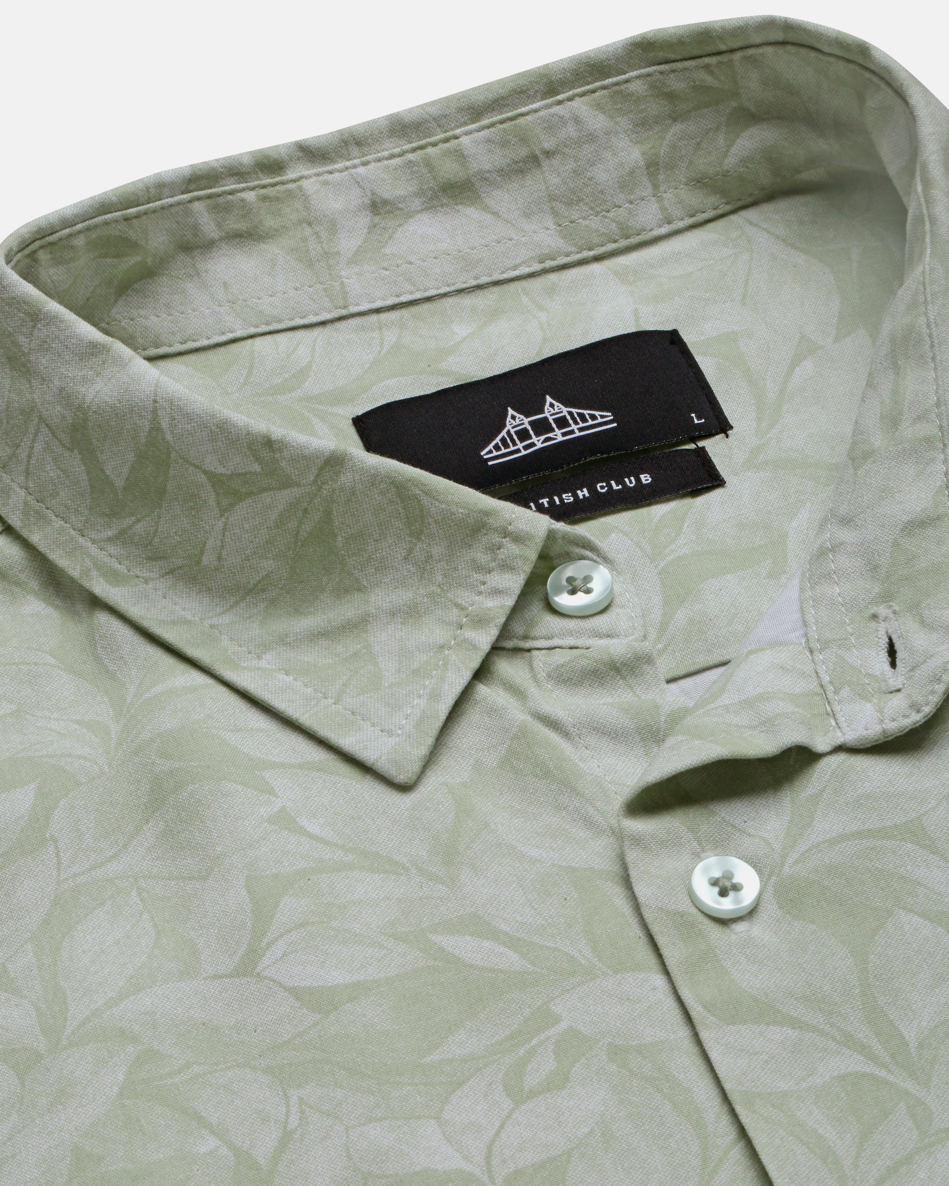 Men Green Leaf Print Shirt
