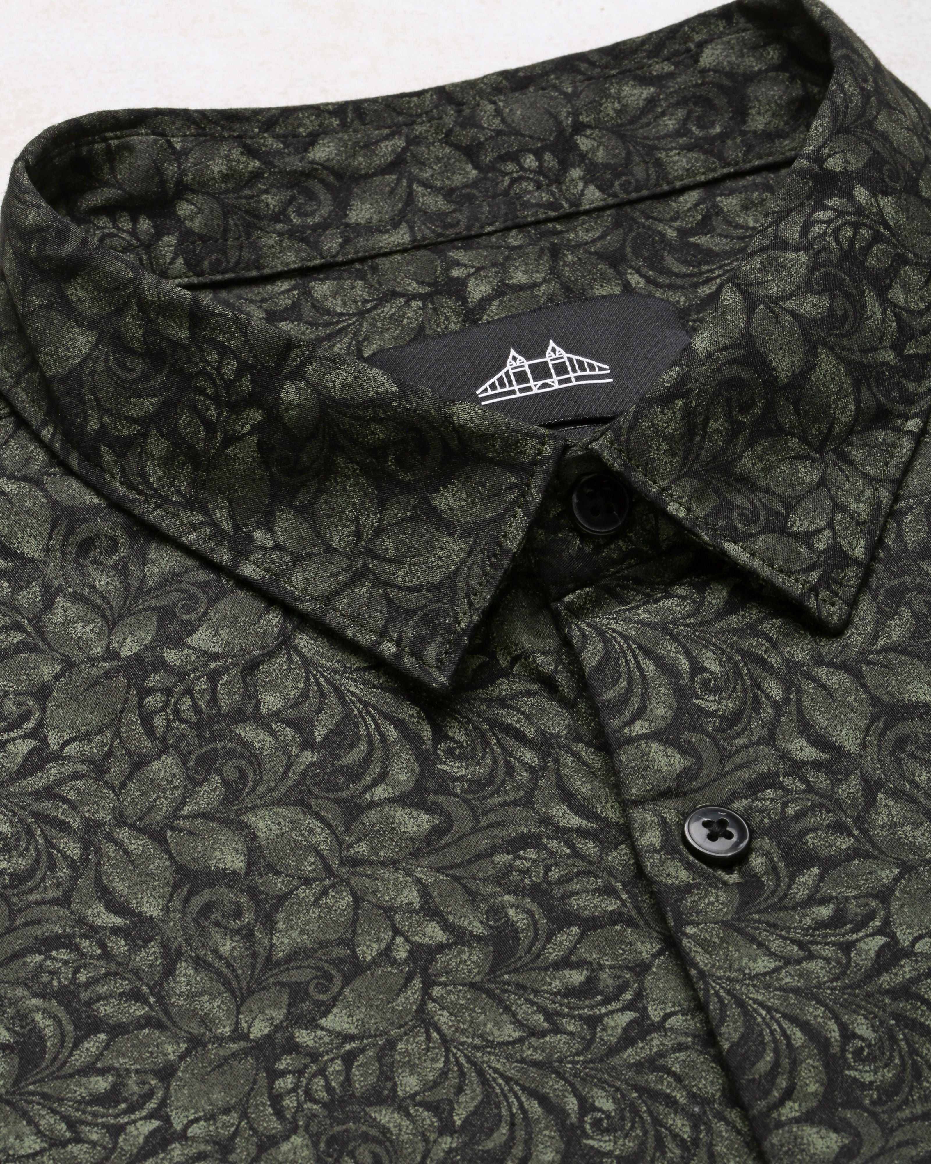 Men Olive Slim Fit Shirt