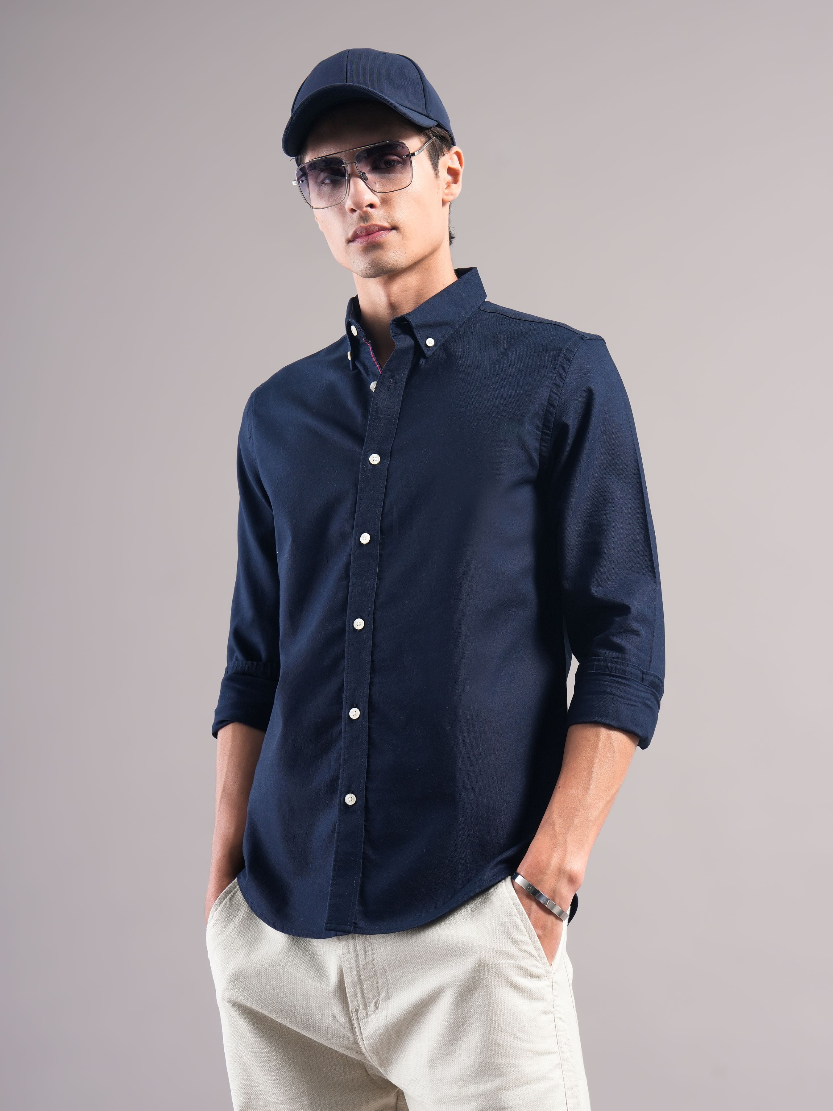 Men Navy Casual Shirt