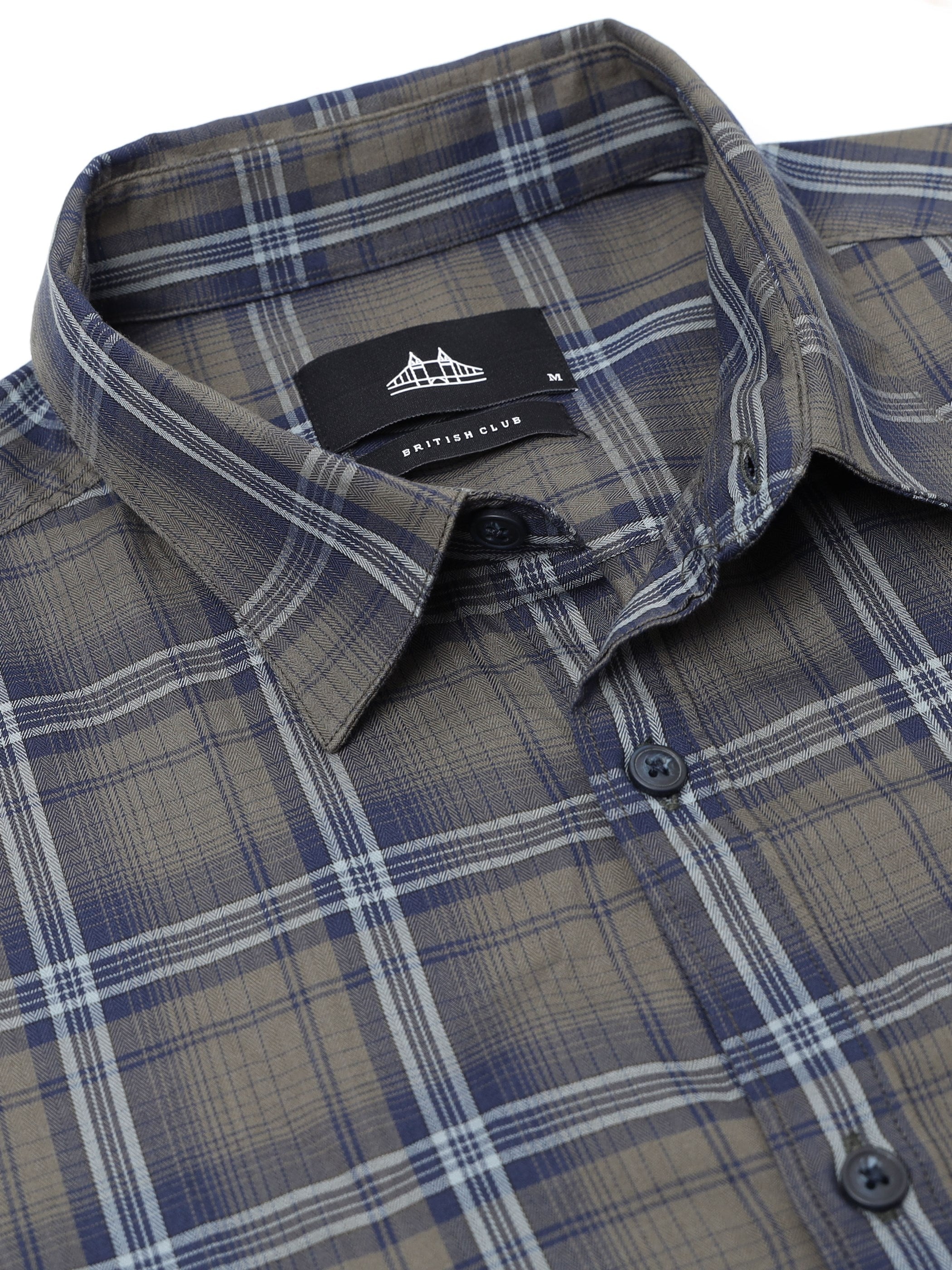 Men Green Check Shirt