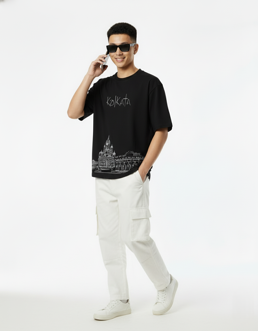 Men Printed Cotton Oversized T-Shirt