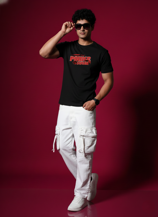 Men Round Neck Cotton T-Shirt