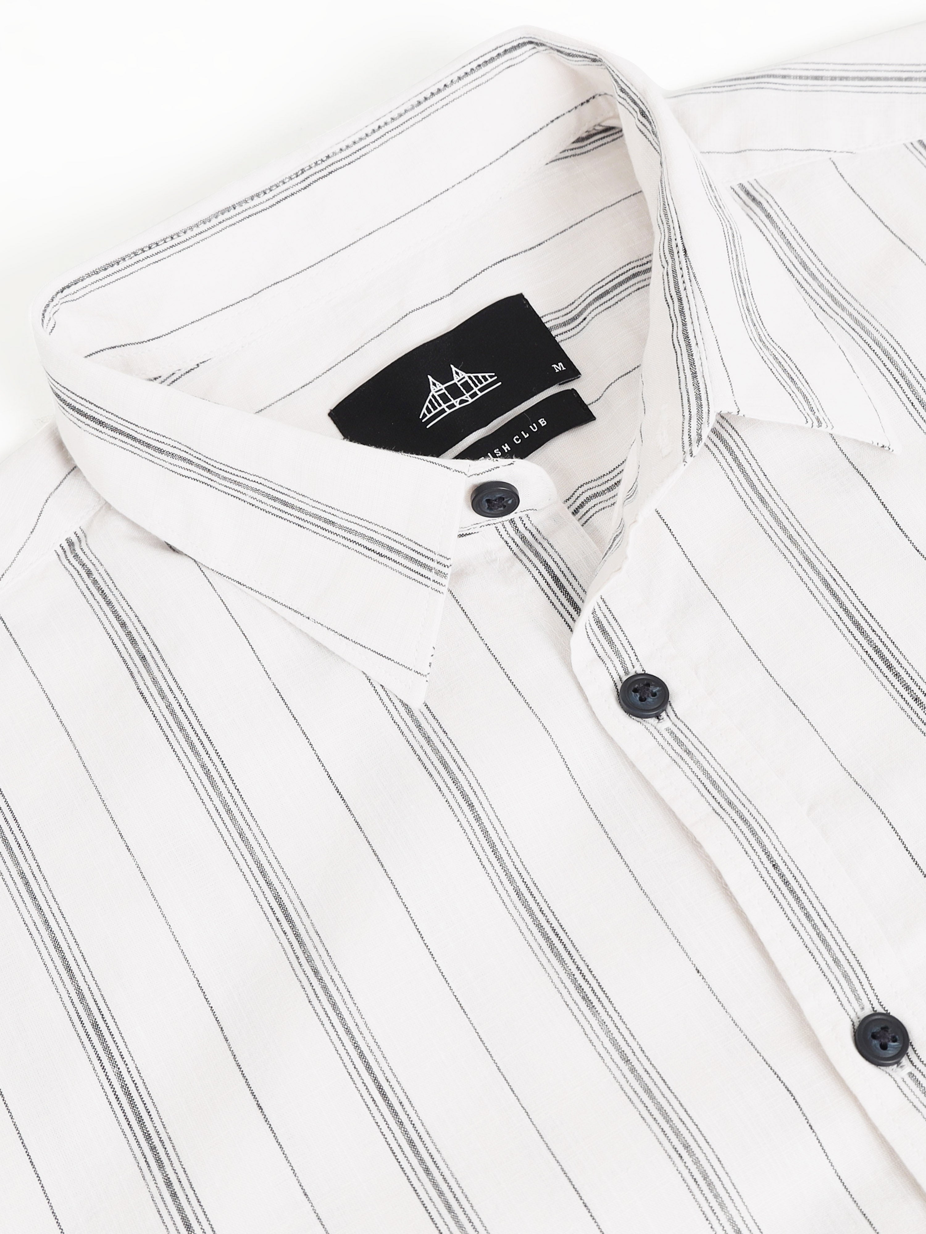 Men White Striped Shirt
