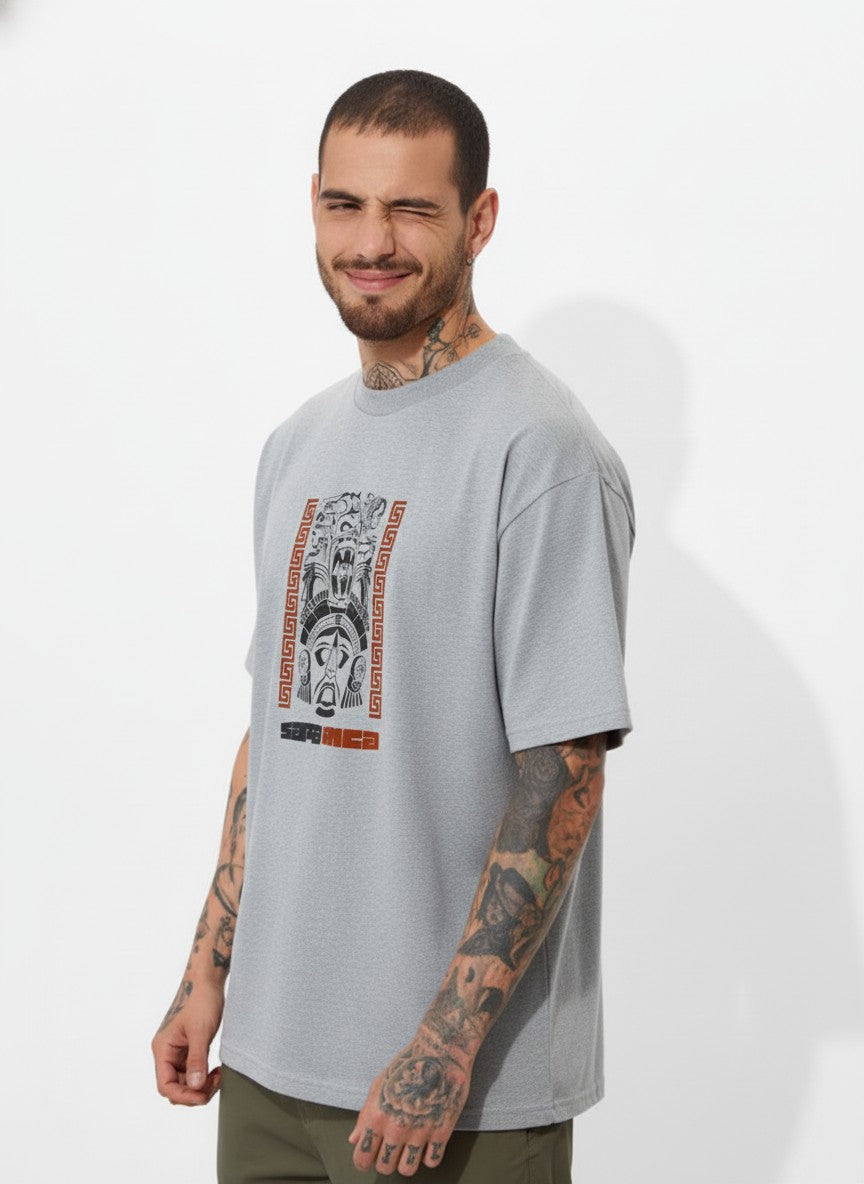 Men Oversized Cotton Tribal T-Shirt