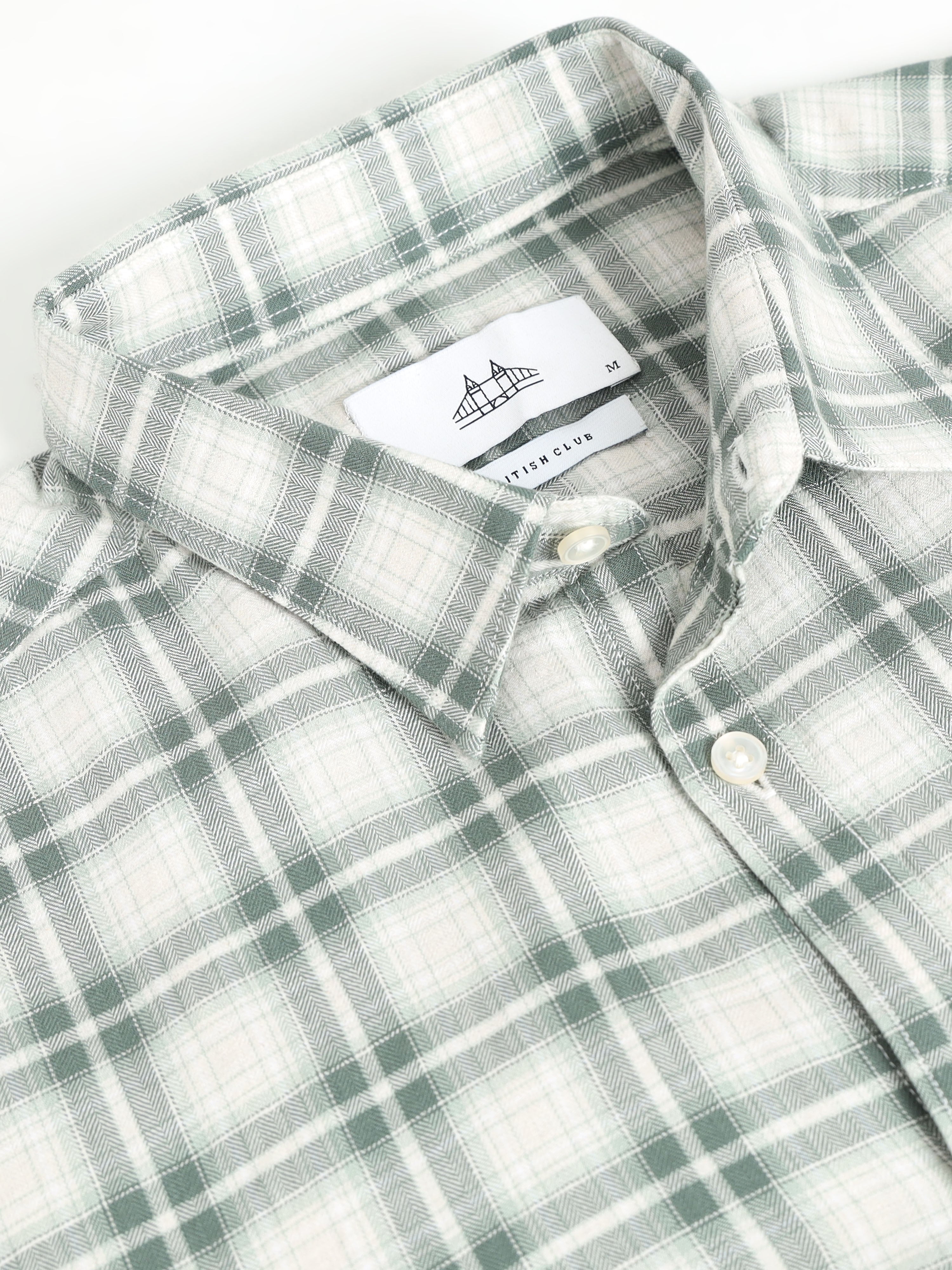 Men Green Checked Shirt