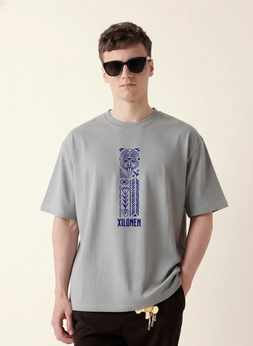 Men Oversized Cotton Tribal T-Shirt