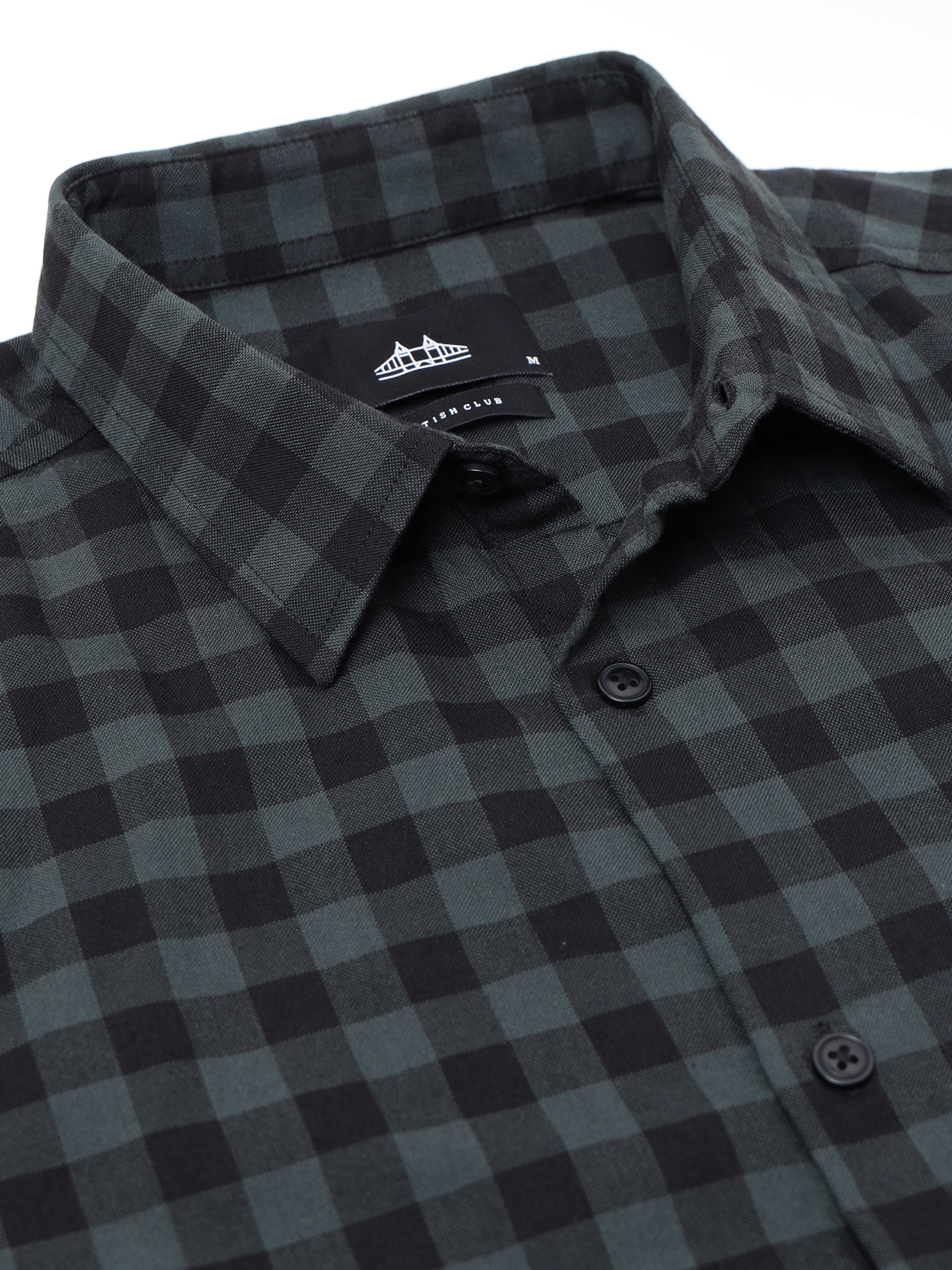 Men Green Check Shirt