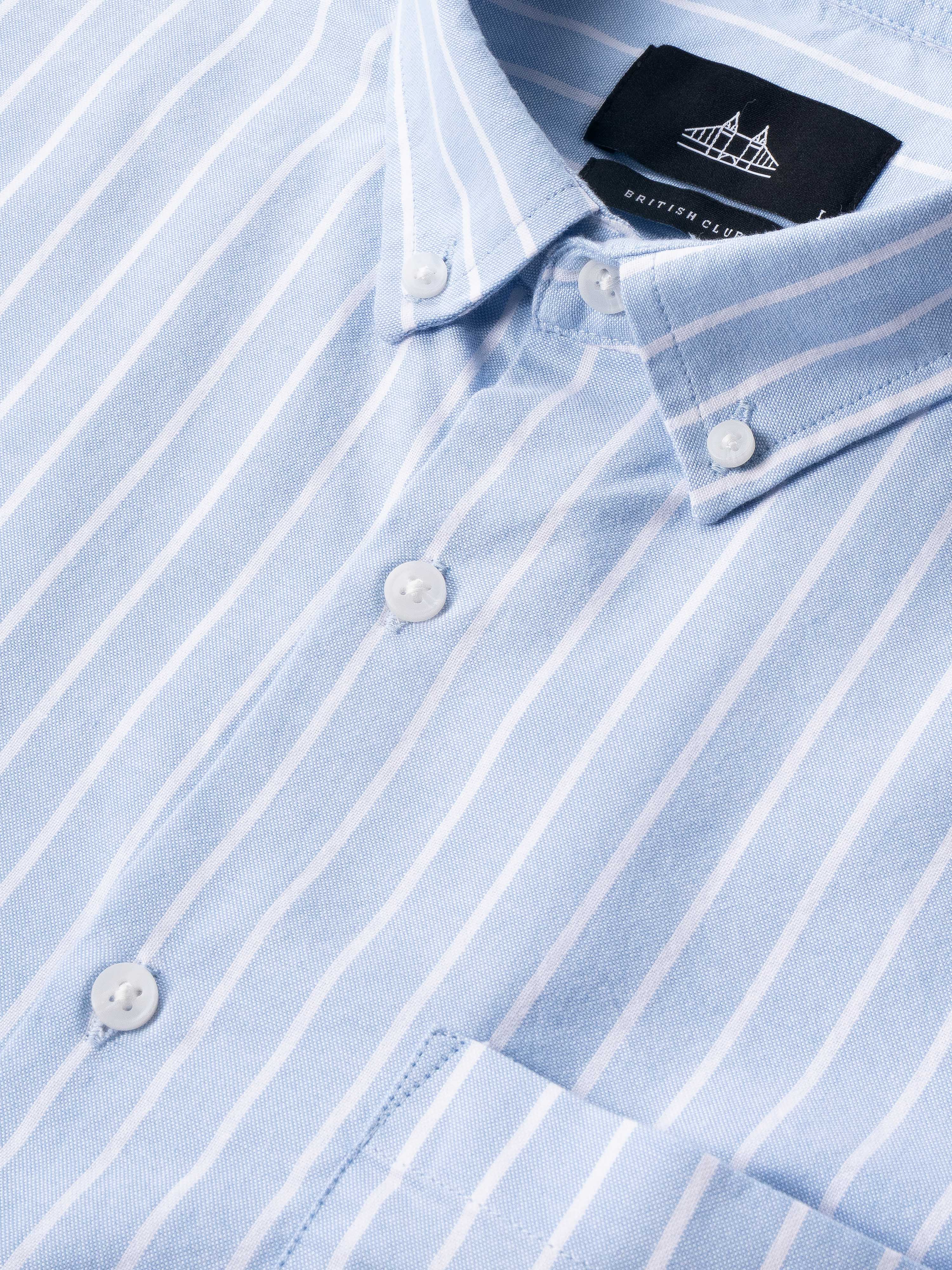 Men Blue Striped Shirt