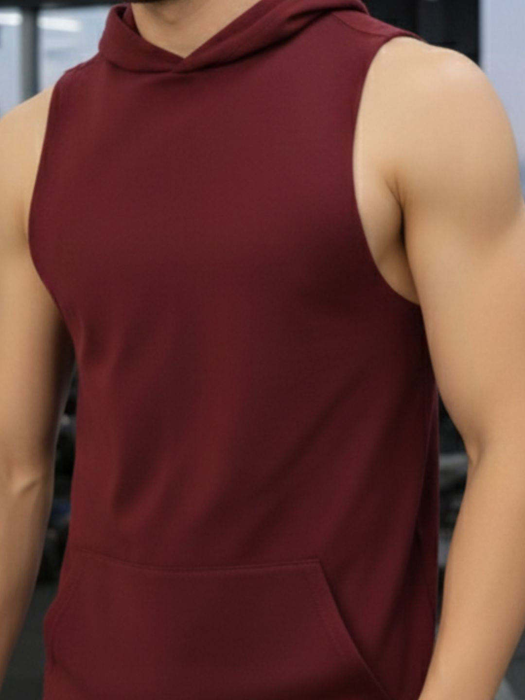 Men Maroon Solid Cotton T-Shirt