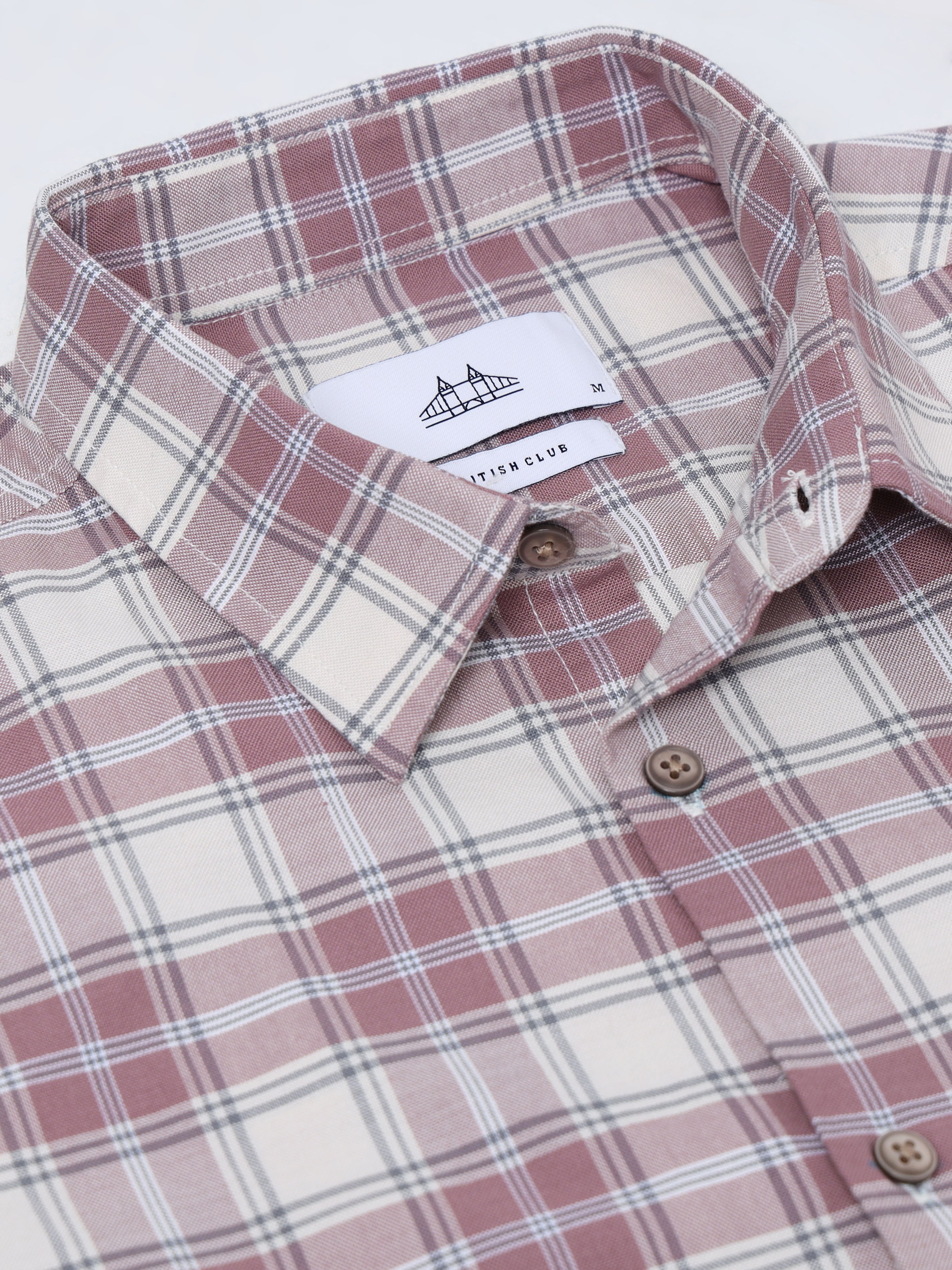 Men Mauve Check Shirt