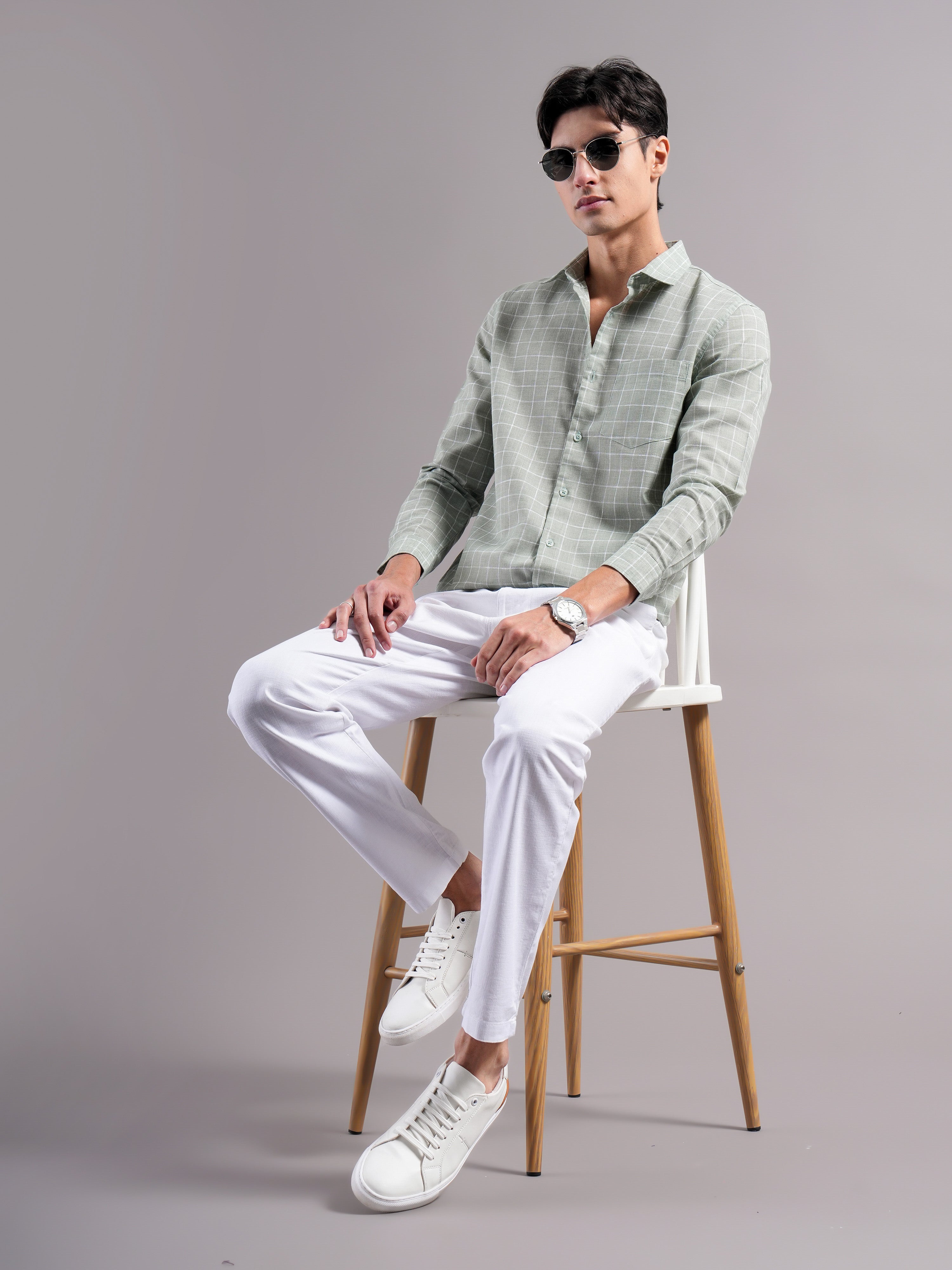 Men Polycotton Checked Shirts