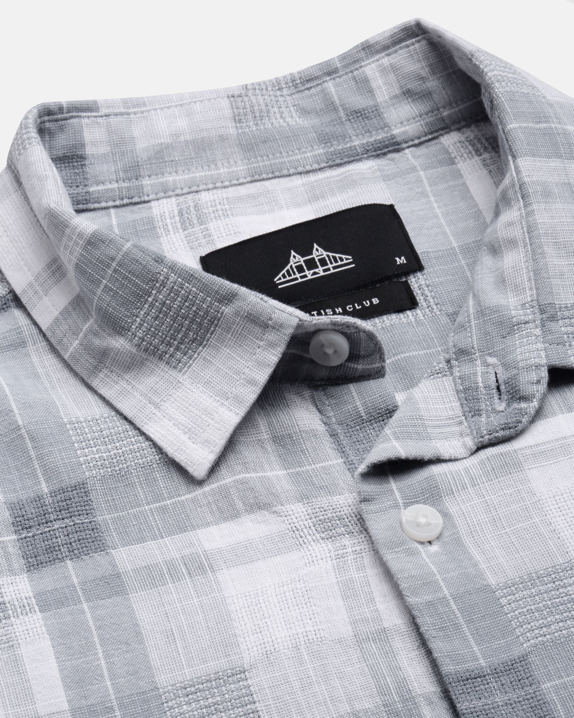 Men Grey Checked Shirt
