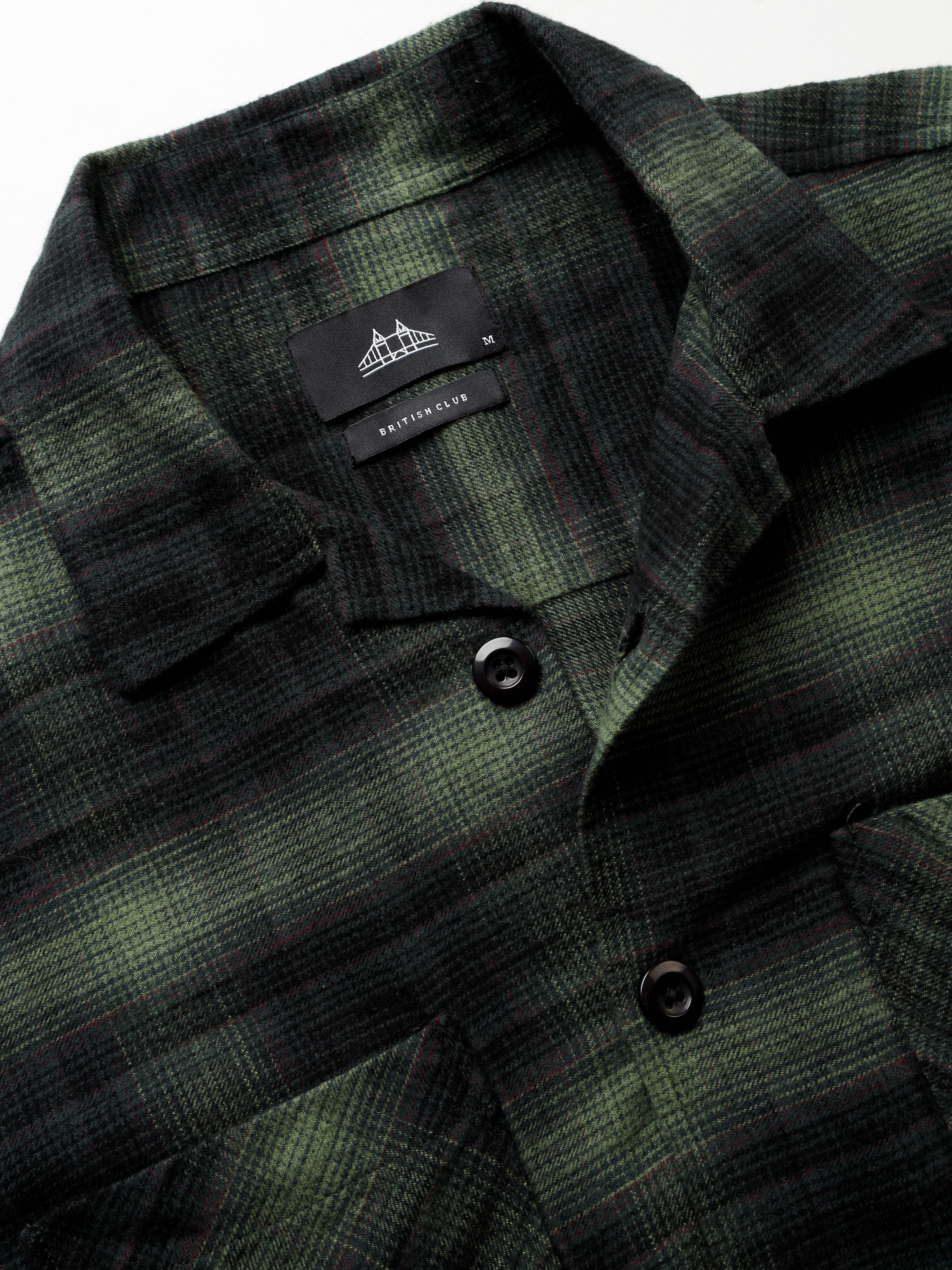 Men Green Flannel Checked Shirt