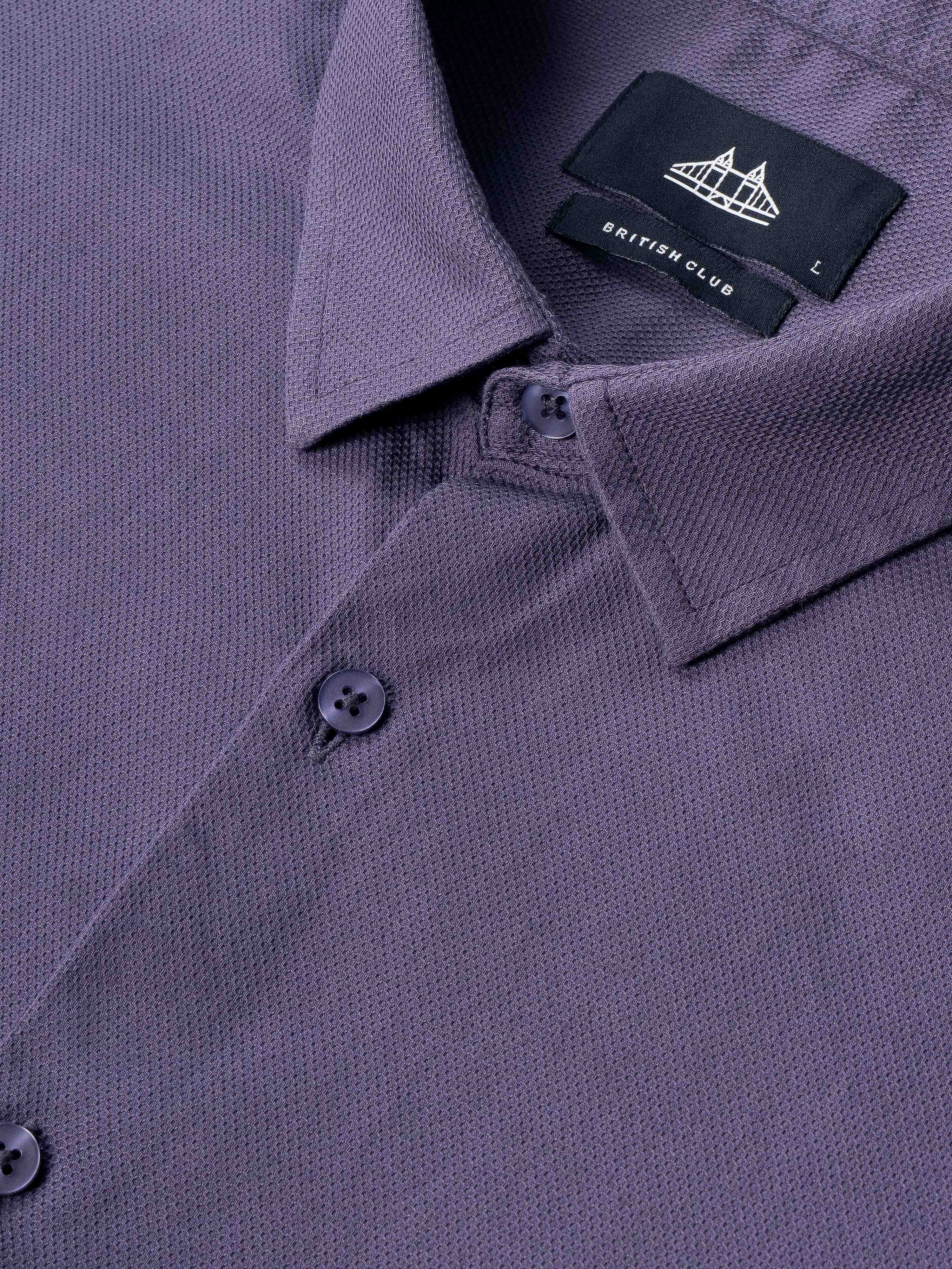 Men Purple Cotton Shirt