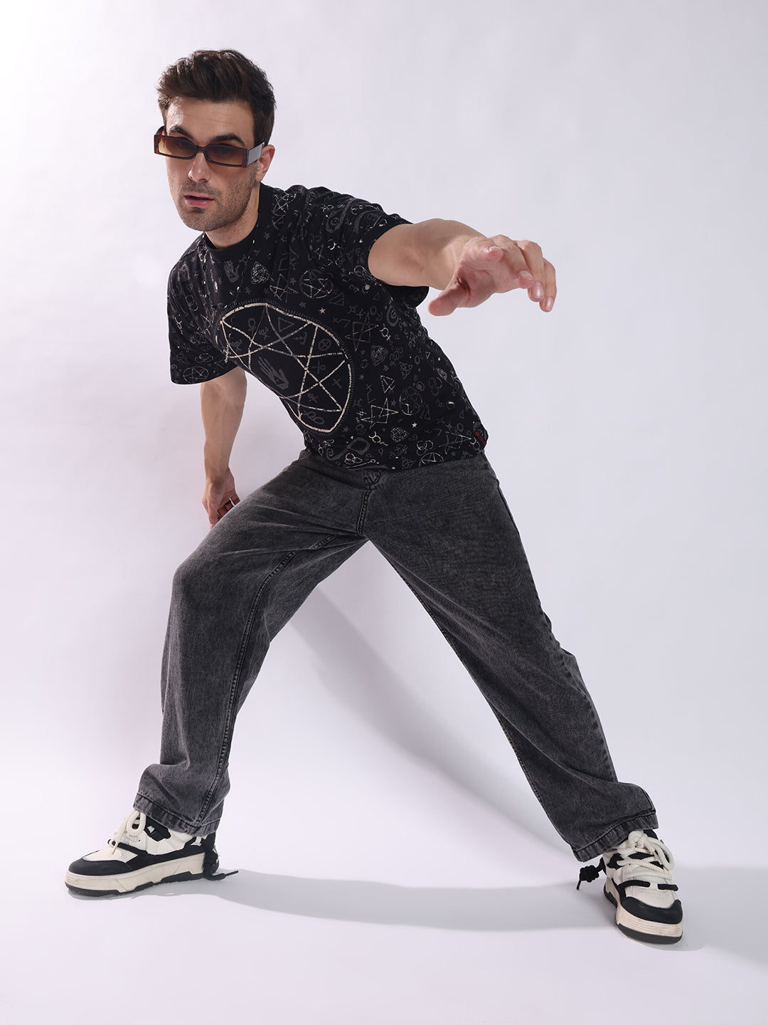 Men Black Cotton Oversized T-Shirt