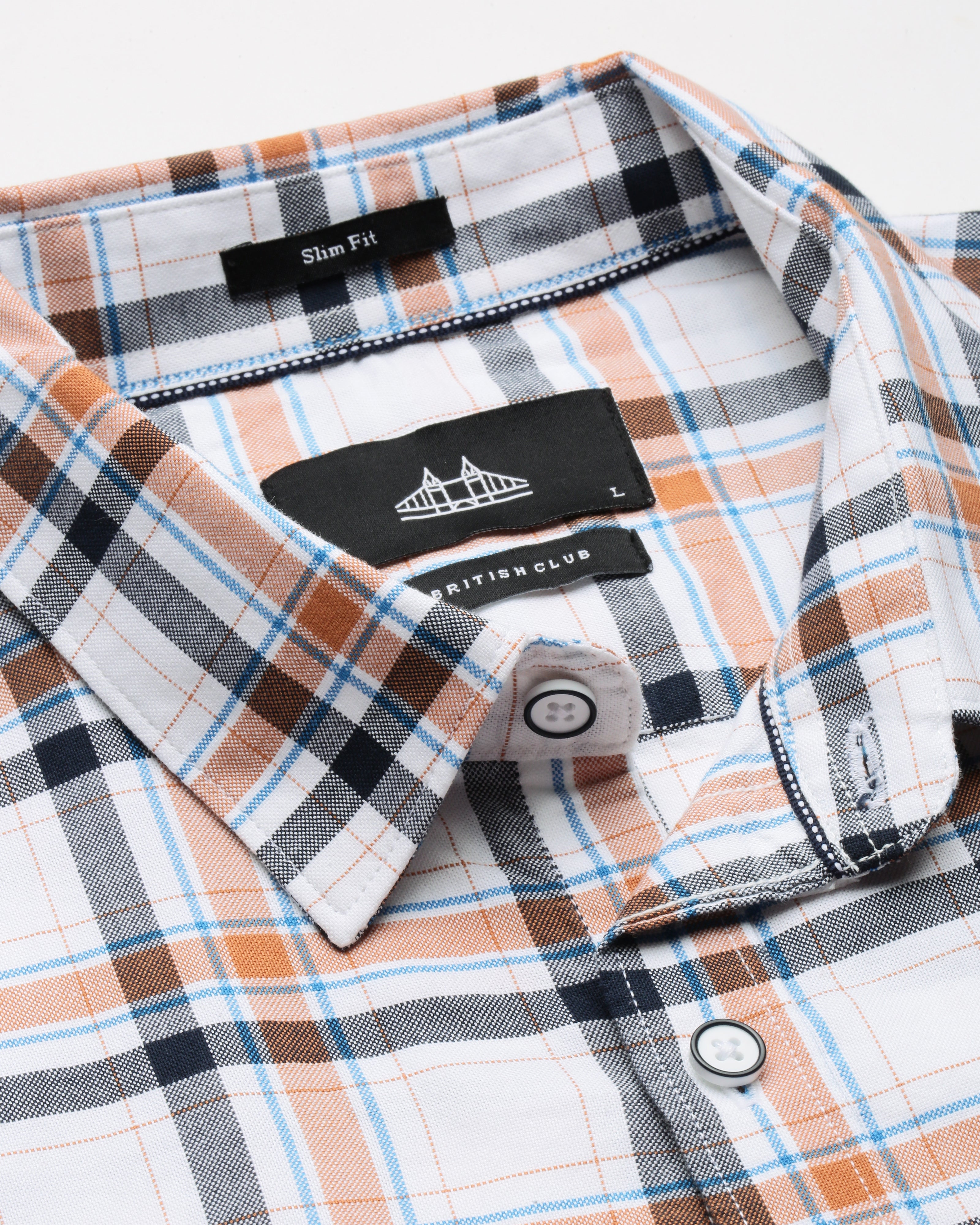 Men Brown Cotton Slim Shirt