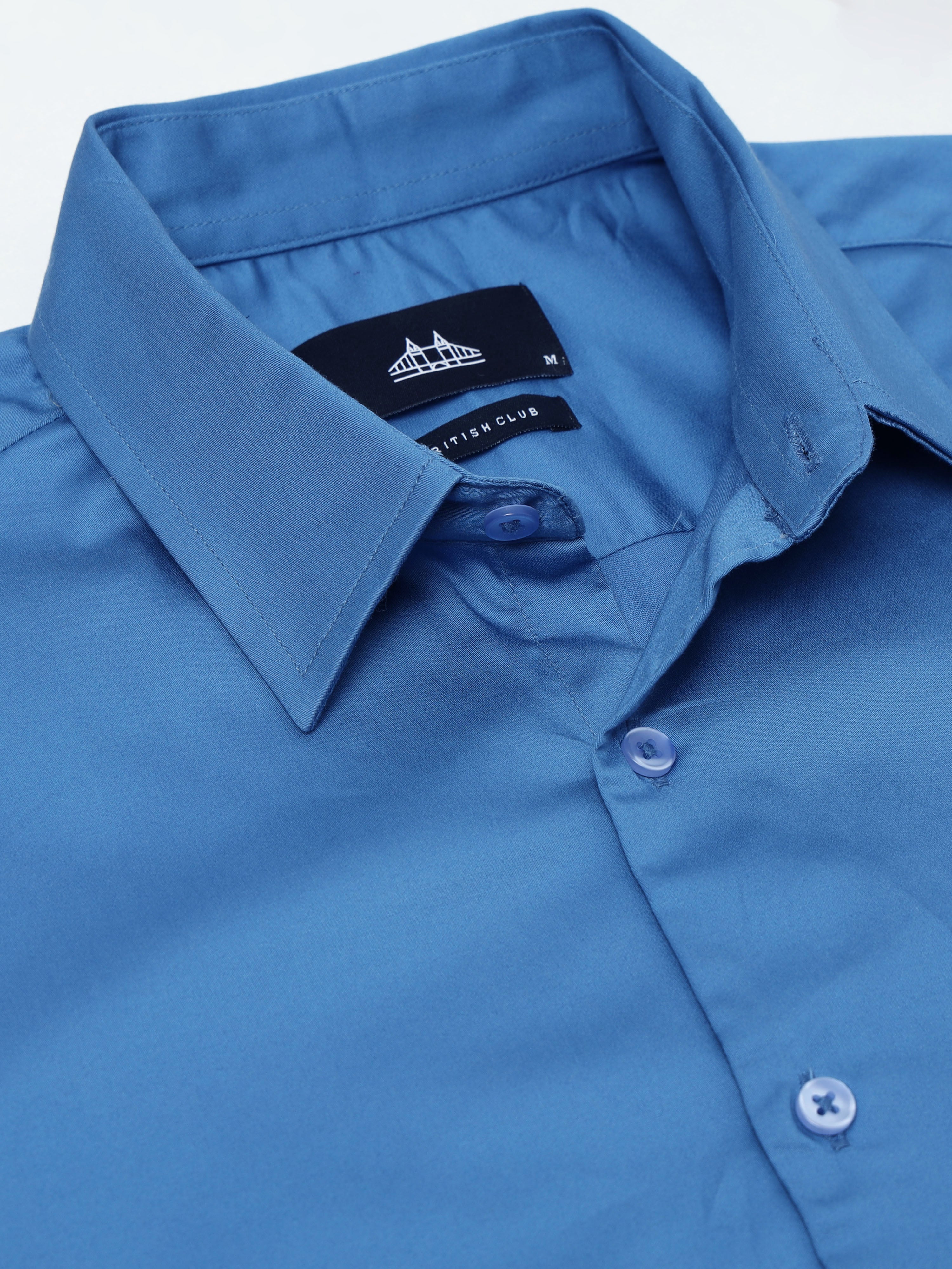 Men Blue Solid Shirt