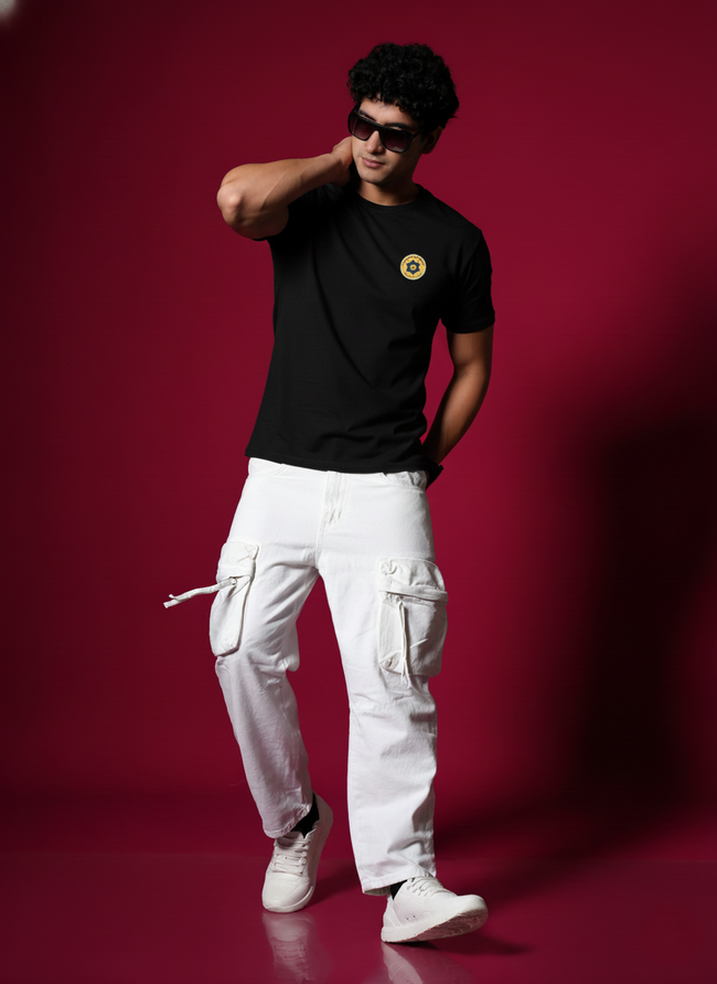 Men Round Neck Cotton T-Shirt