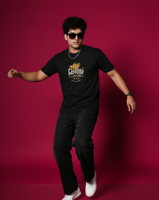 Men Round Neck Cotton T-Shirt