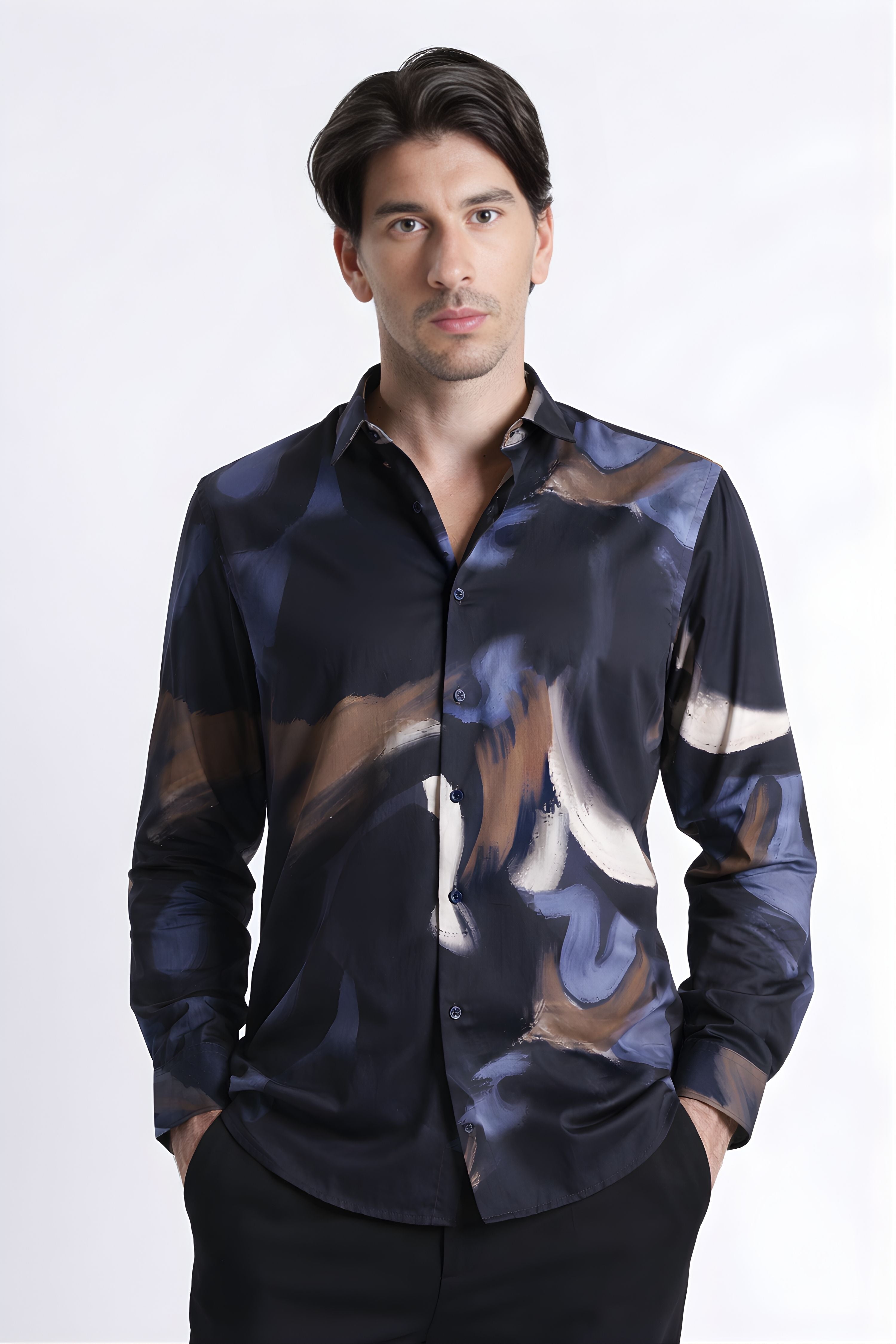 Men Refined Floral Digital Print Shirt