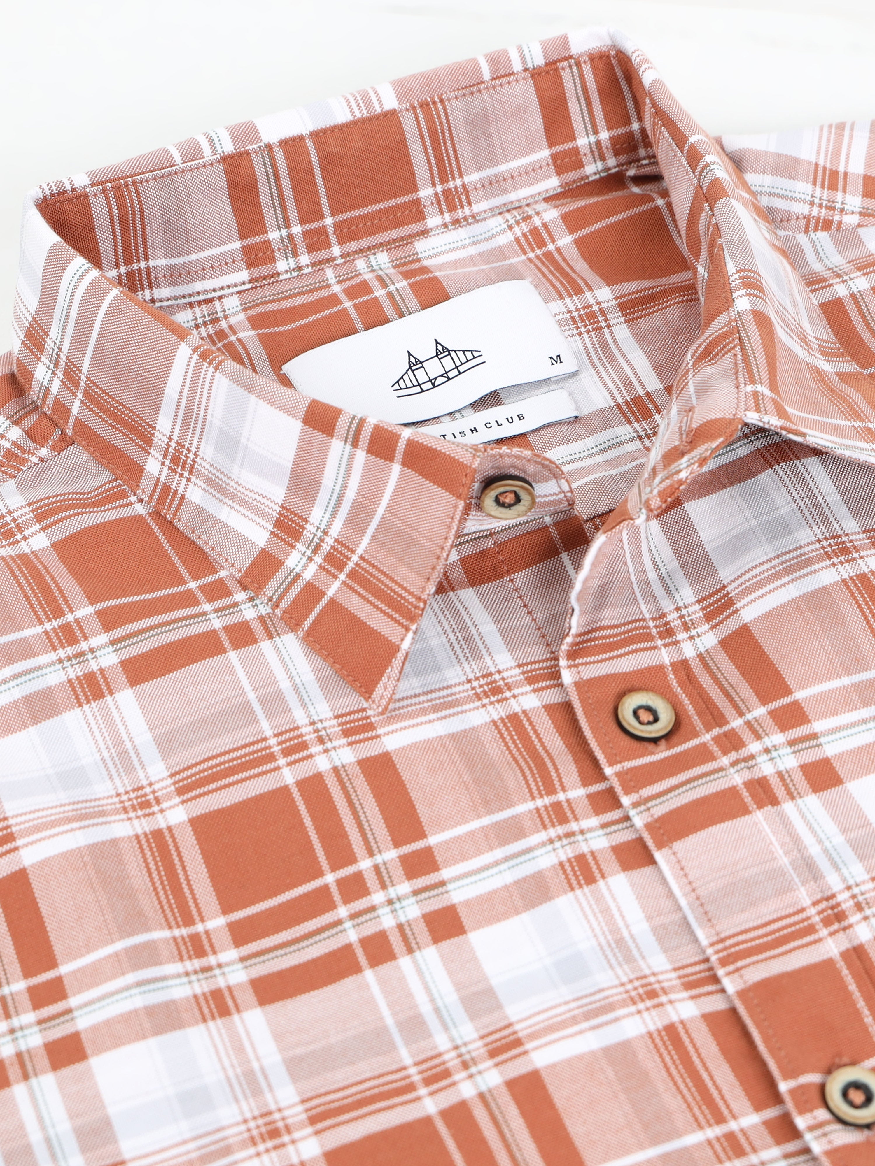 Men Brown Check Shirt
