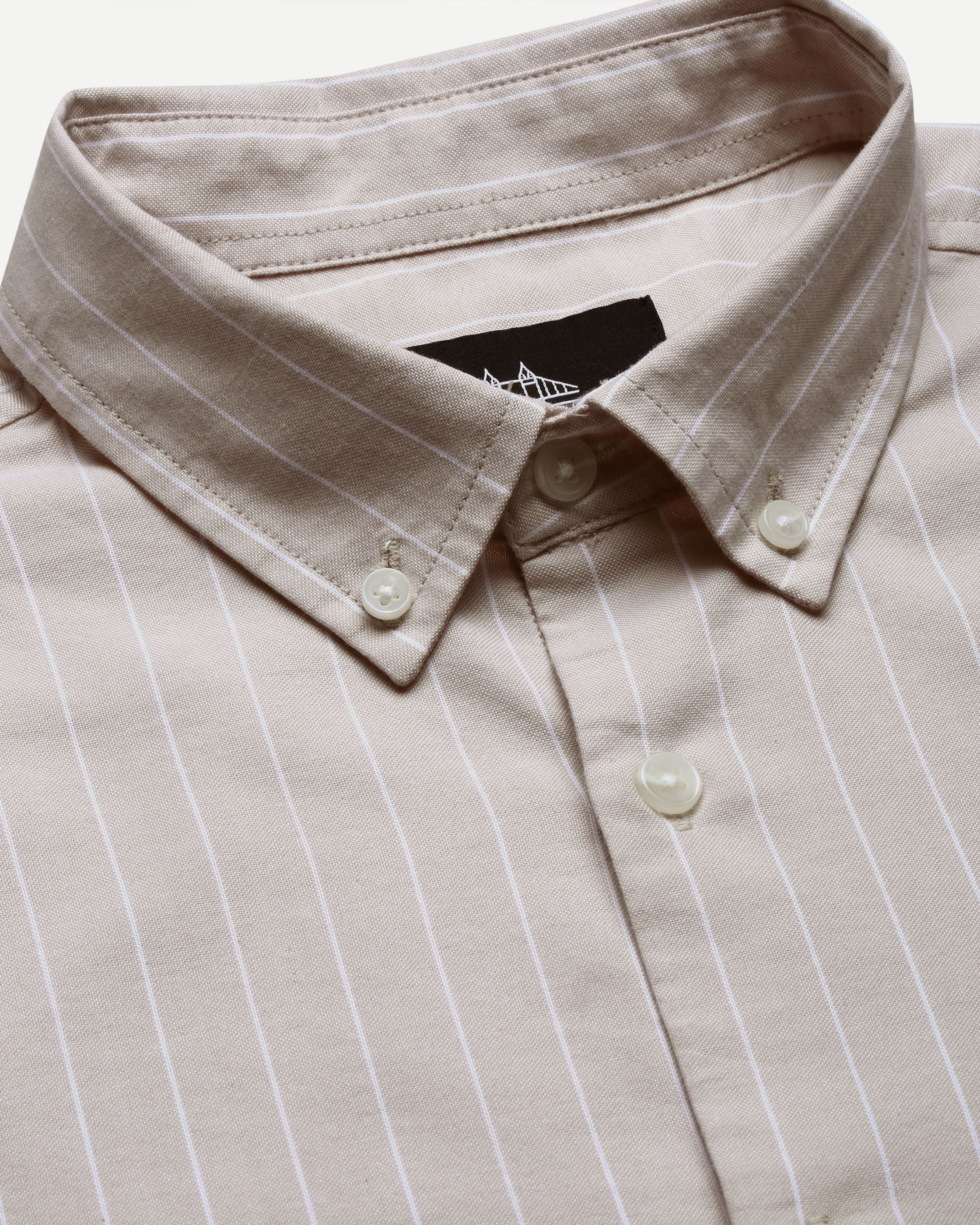Men Beige Striped Shirt