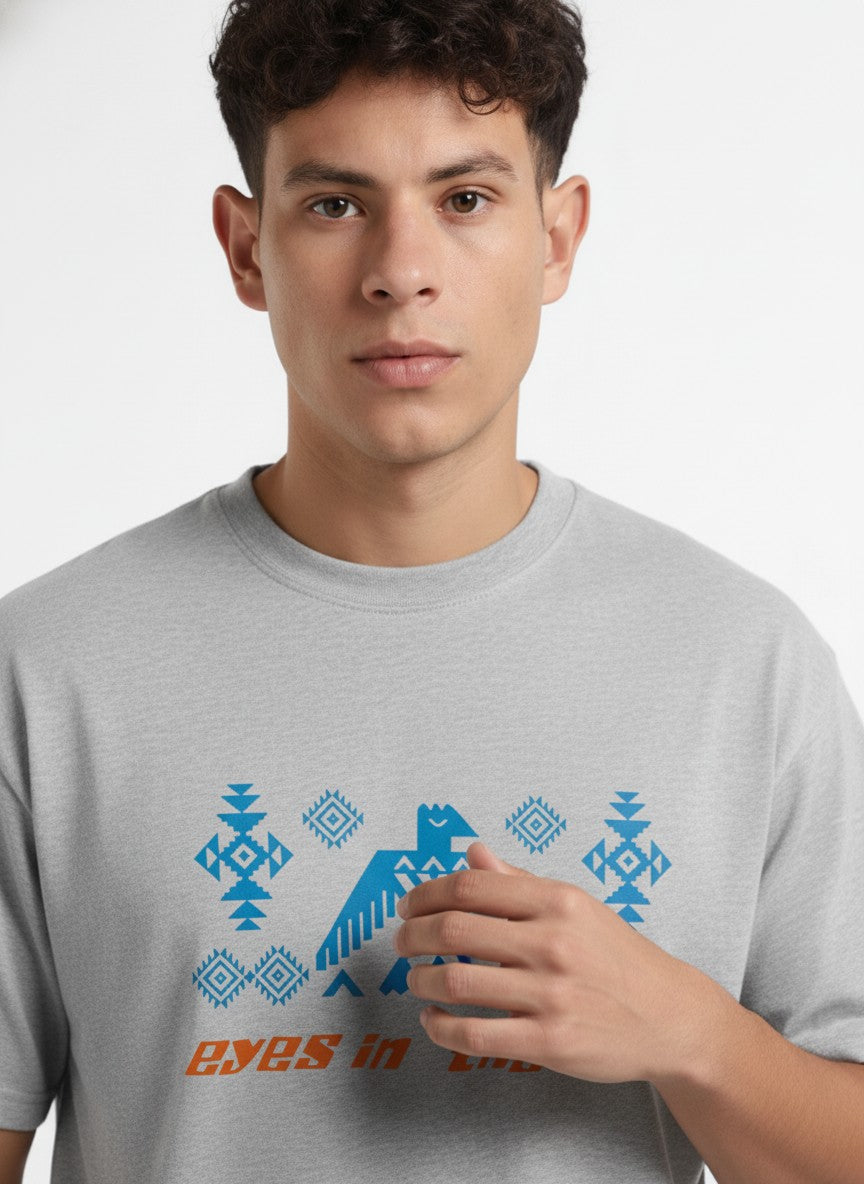 Men Oversized Cotton Tribal T-Shirt