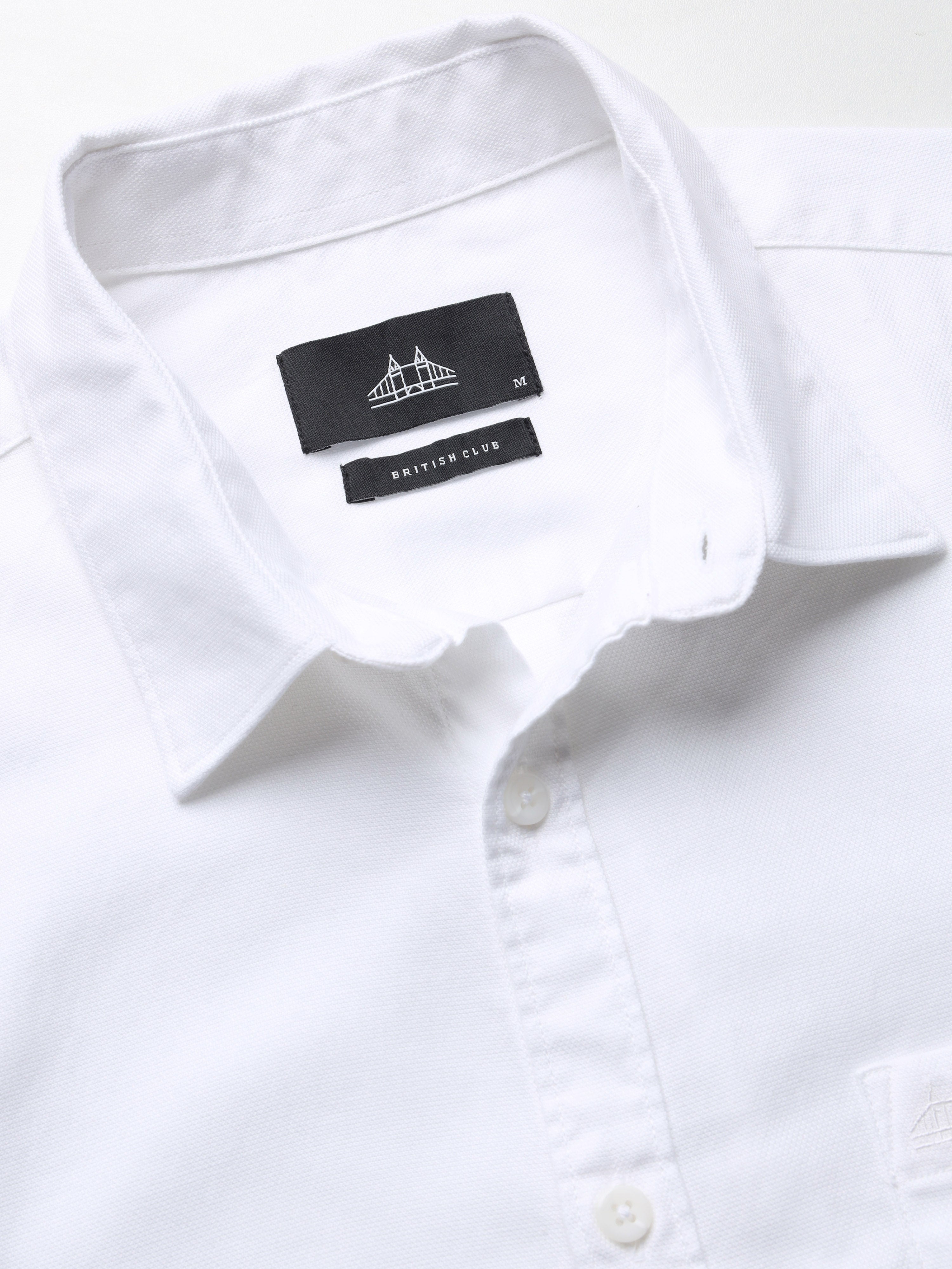 Men White Dobby Shirt