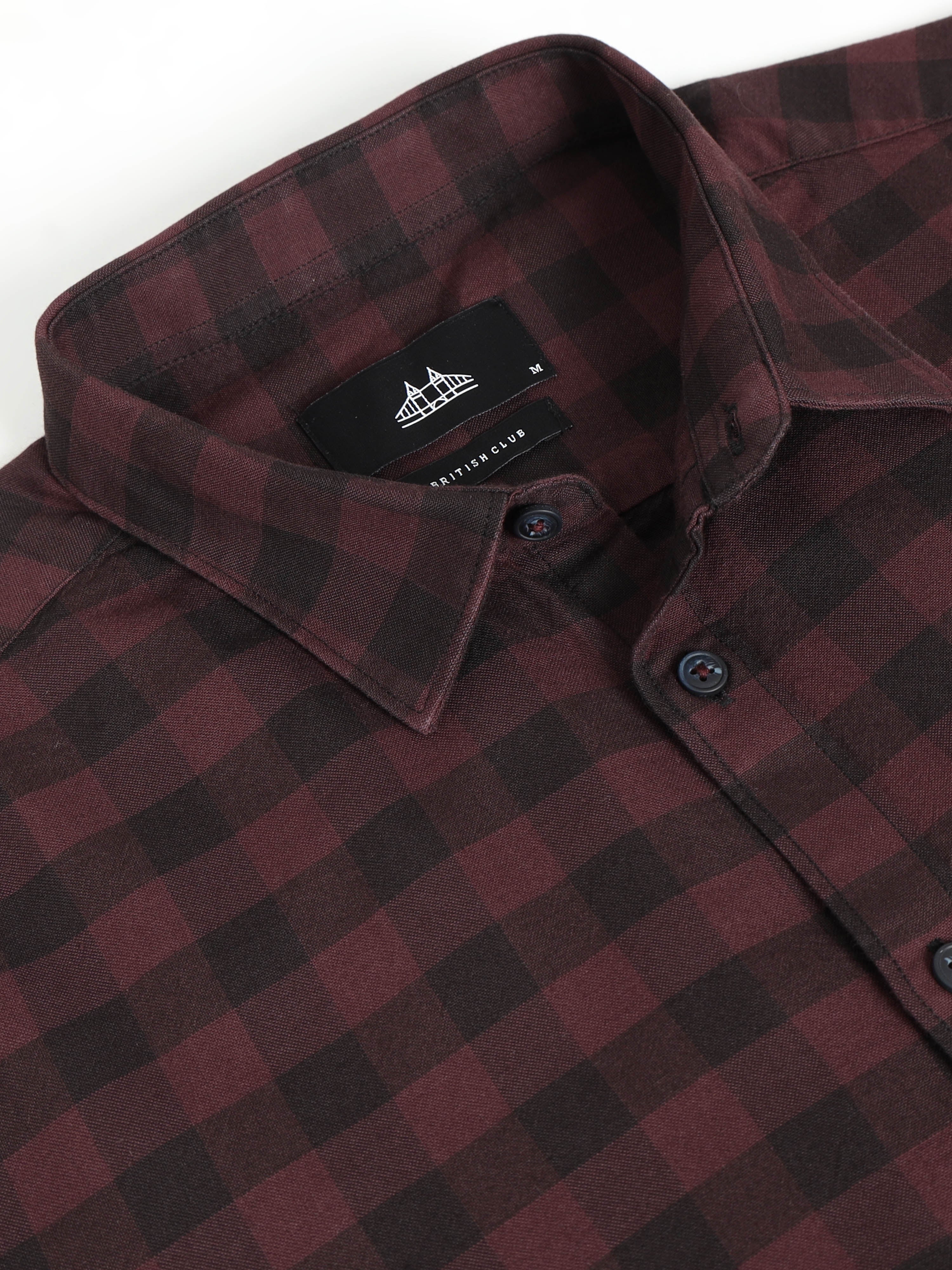Men Purple Checked Shirt