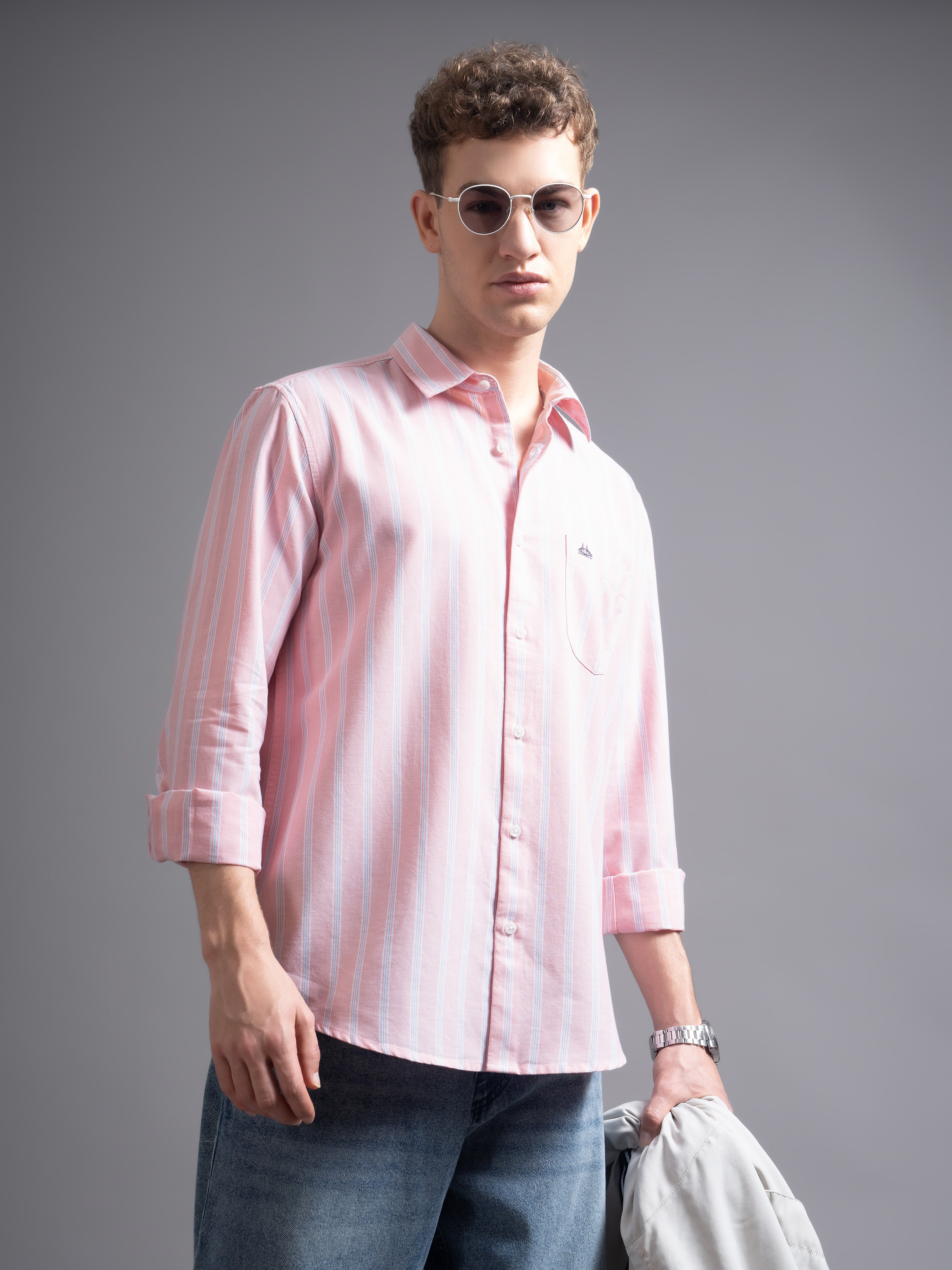 Men Pink Casual Shirt