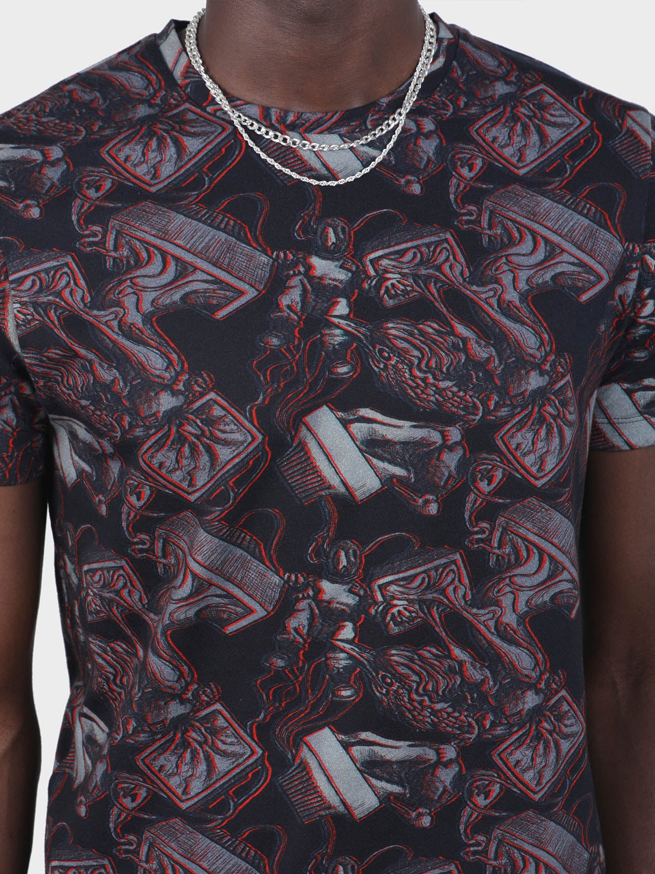 Men  Embroidered Printed Tee