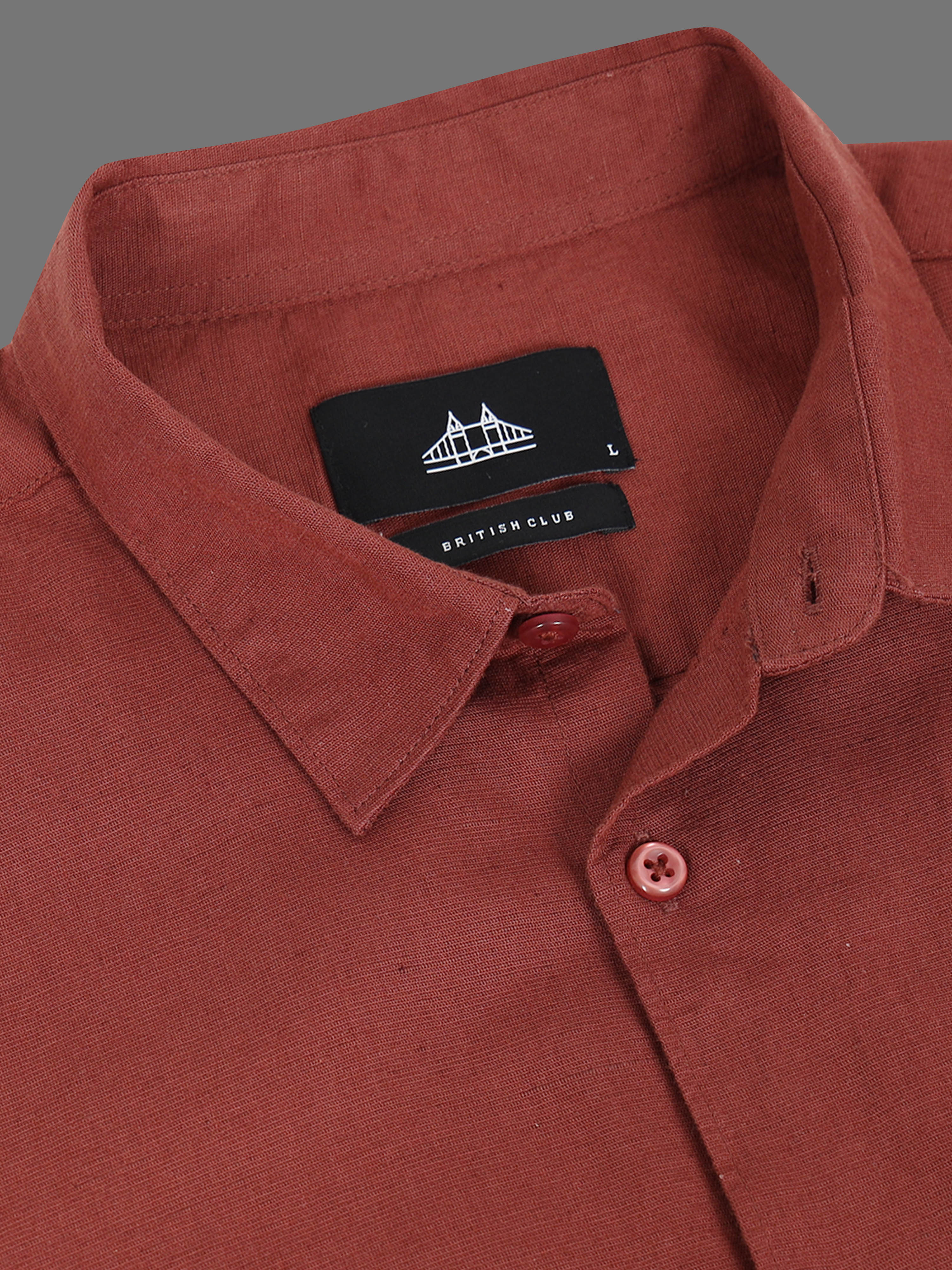 Men Rust Slim Fit Shirt