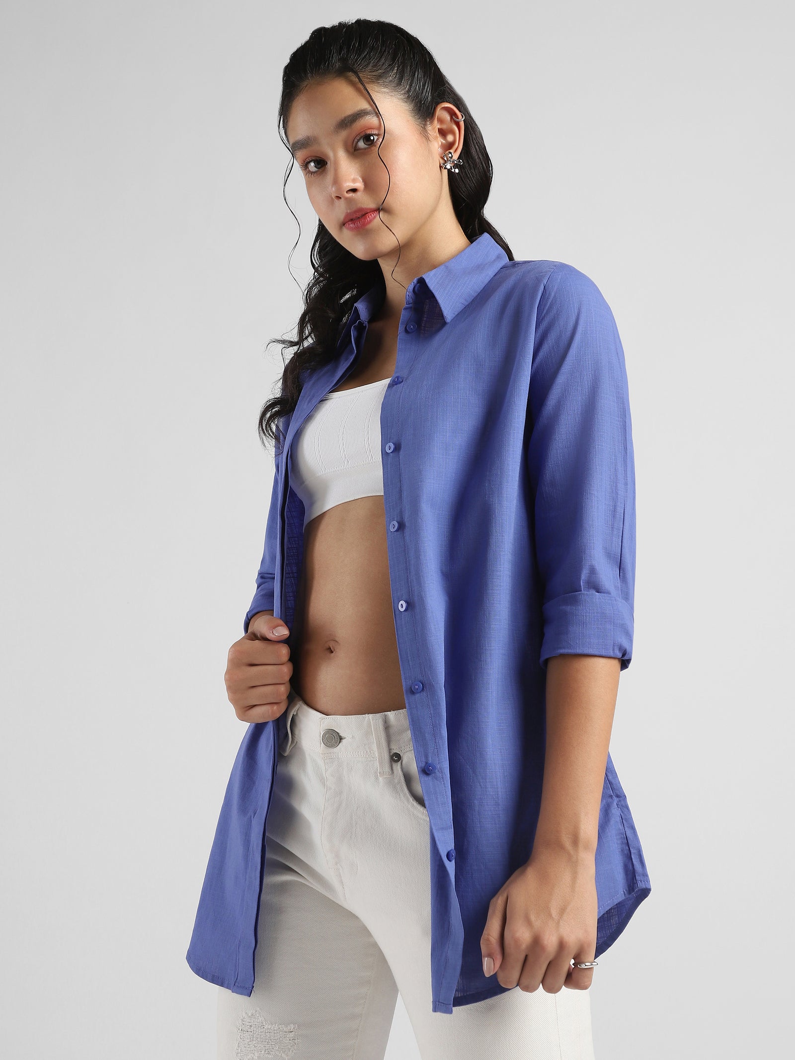 Women Blue Regular Fit Shirt