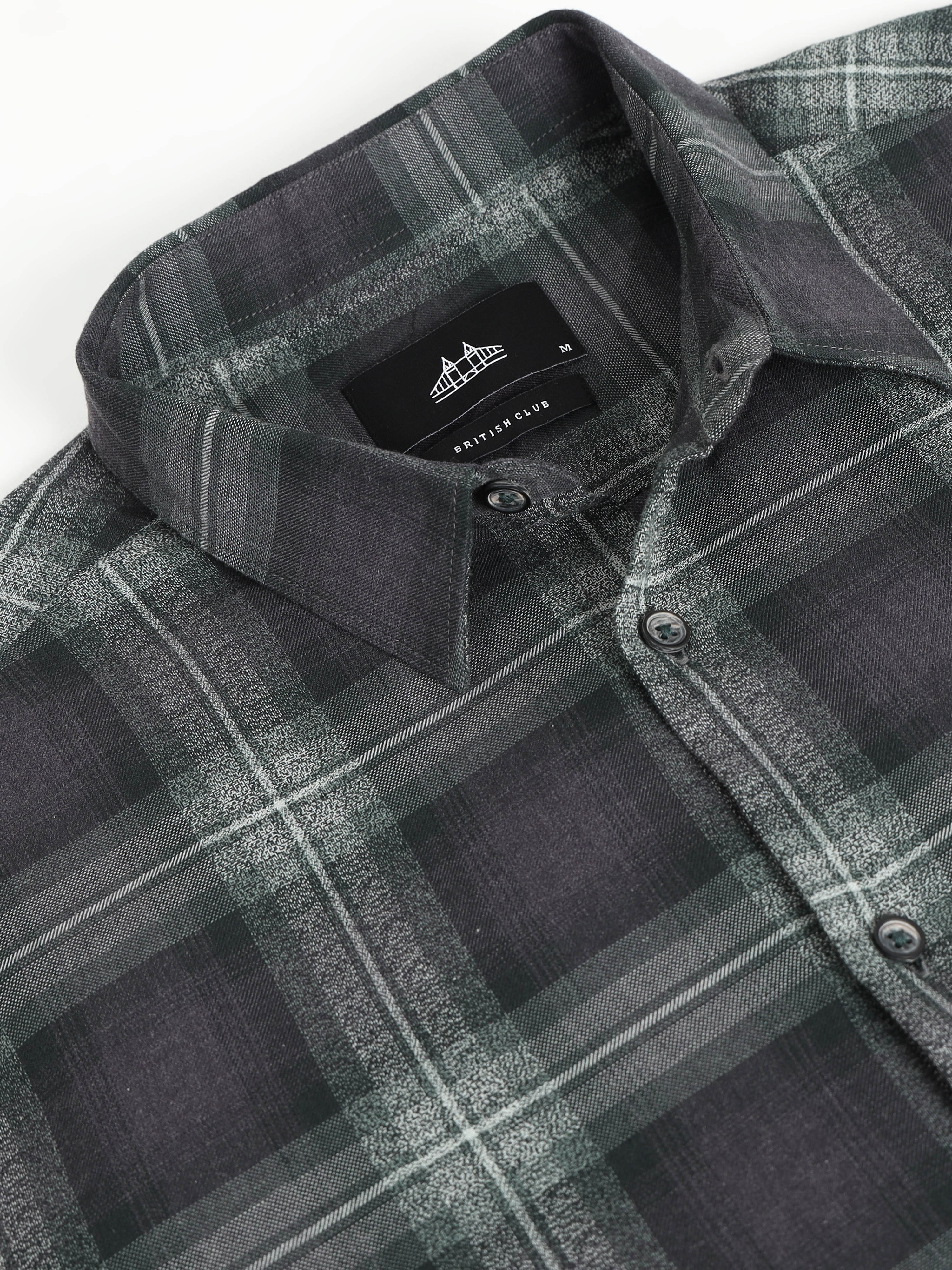 Men Green Checked Shirt