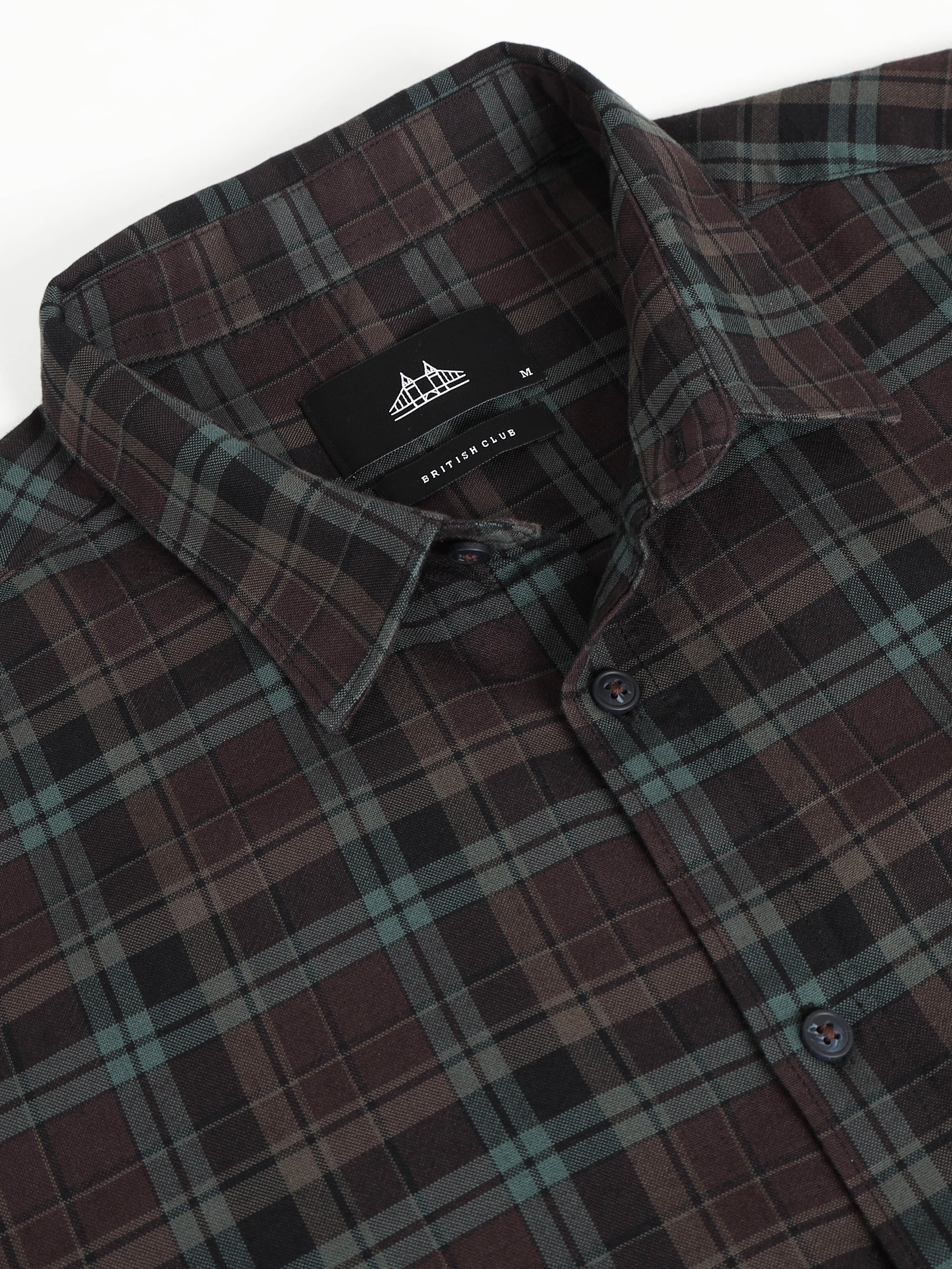 Men Green Checked Shirt