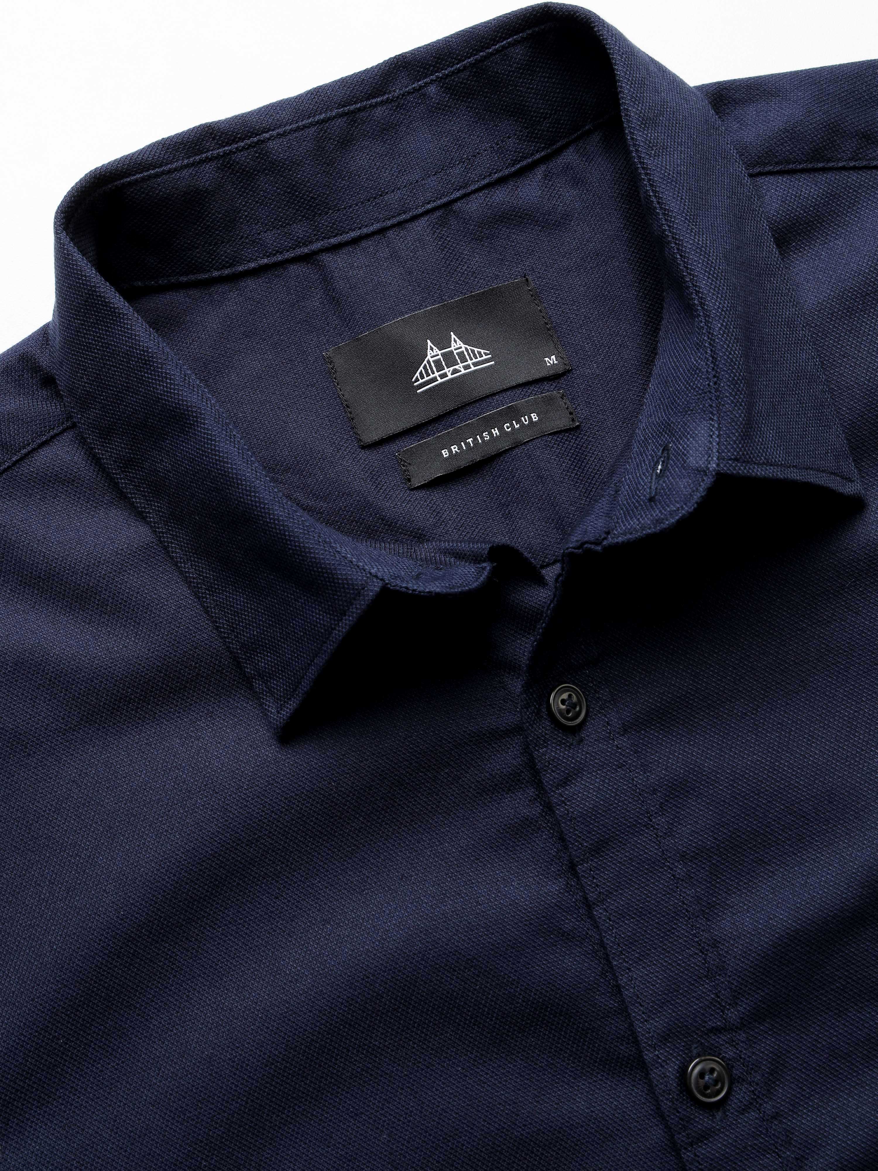 Men Navy Dobby Shirt