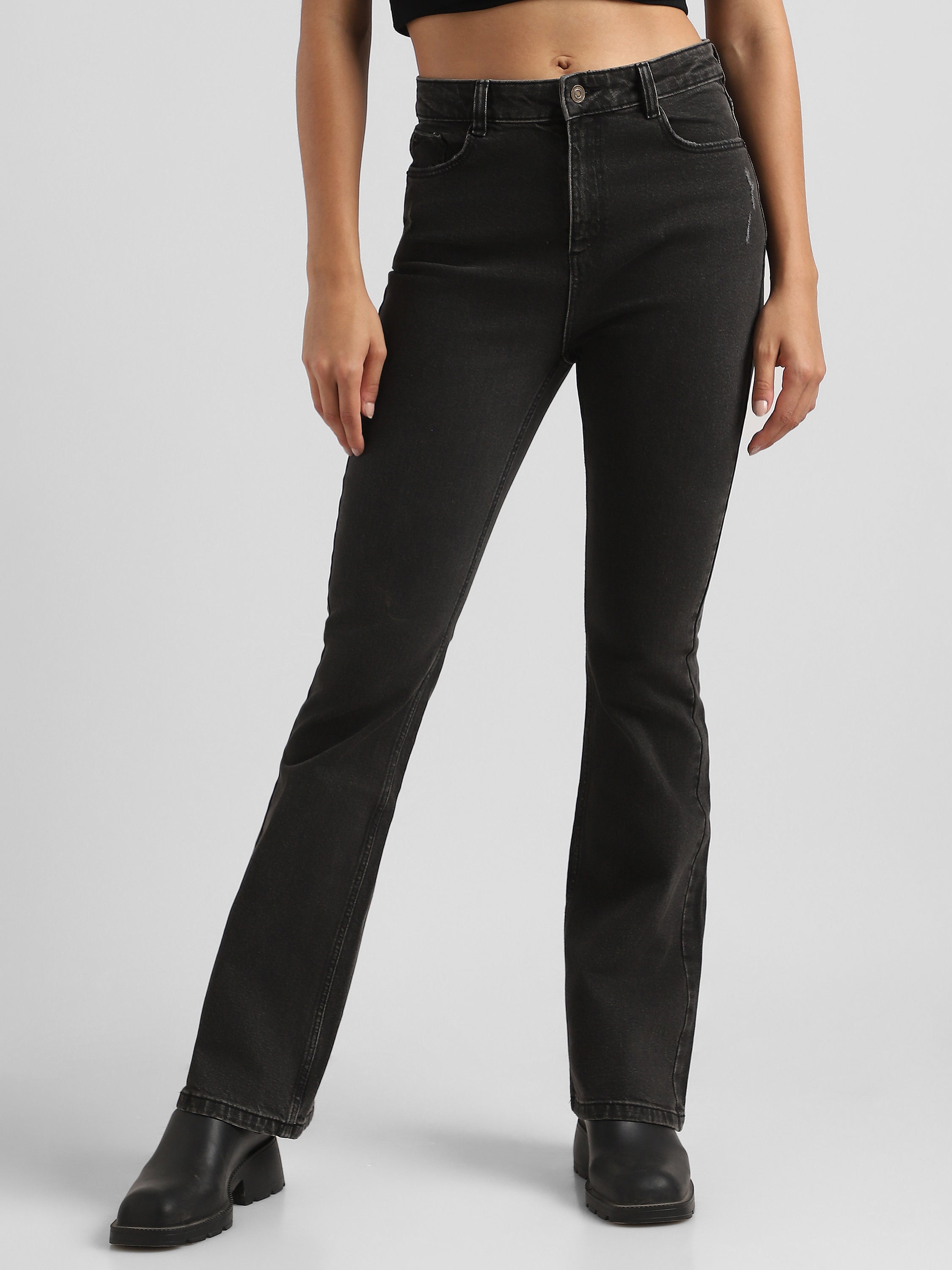 Women Black high waist Bootcut Jeans