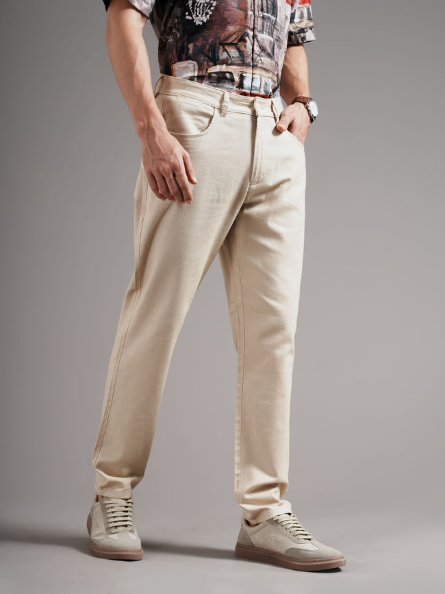 Men Off-White Tailored Fit Trousers