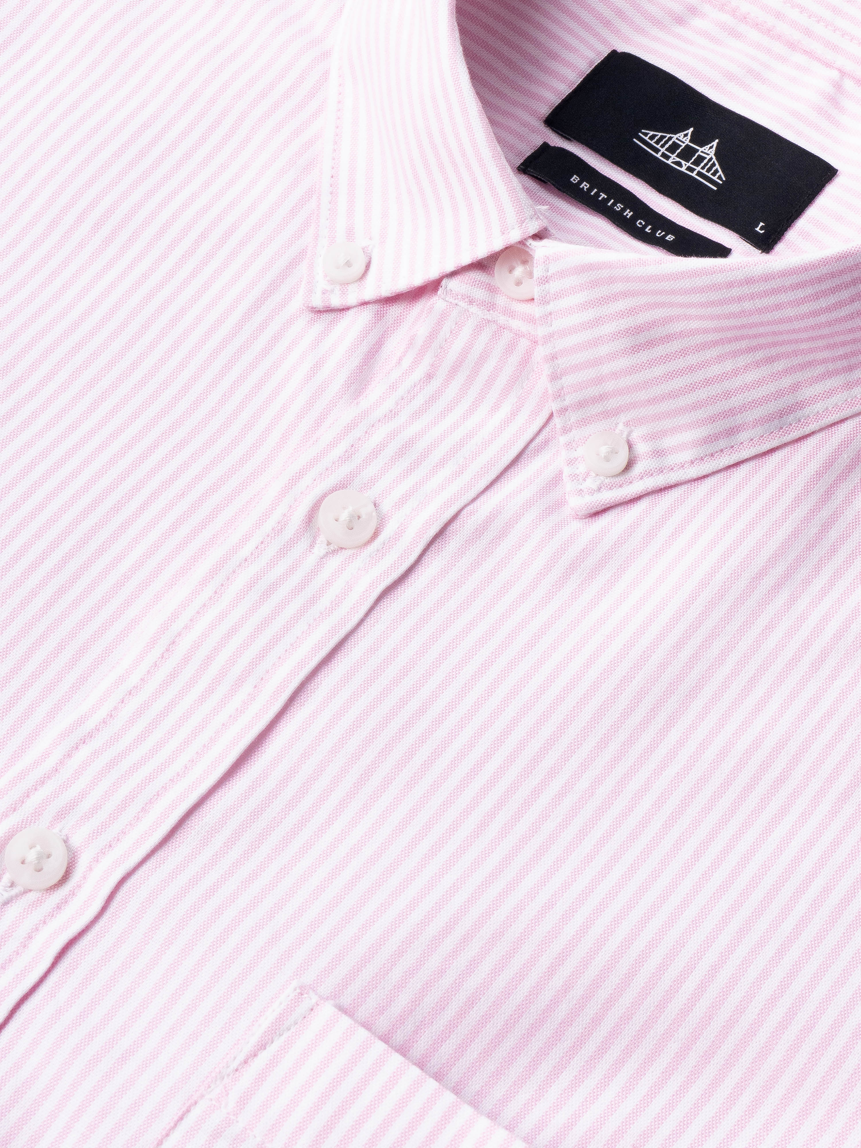 Men Pink Striped Shirt
