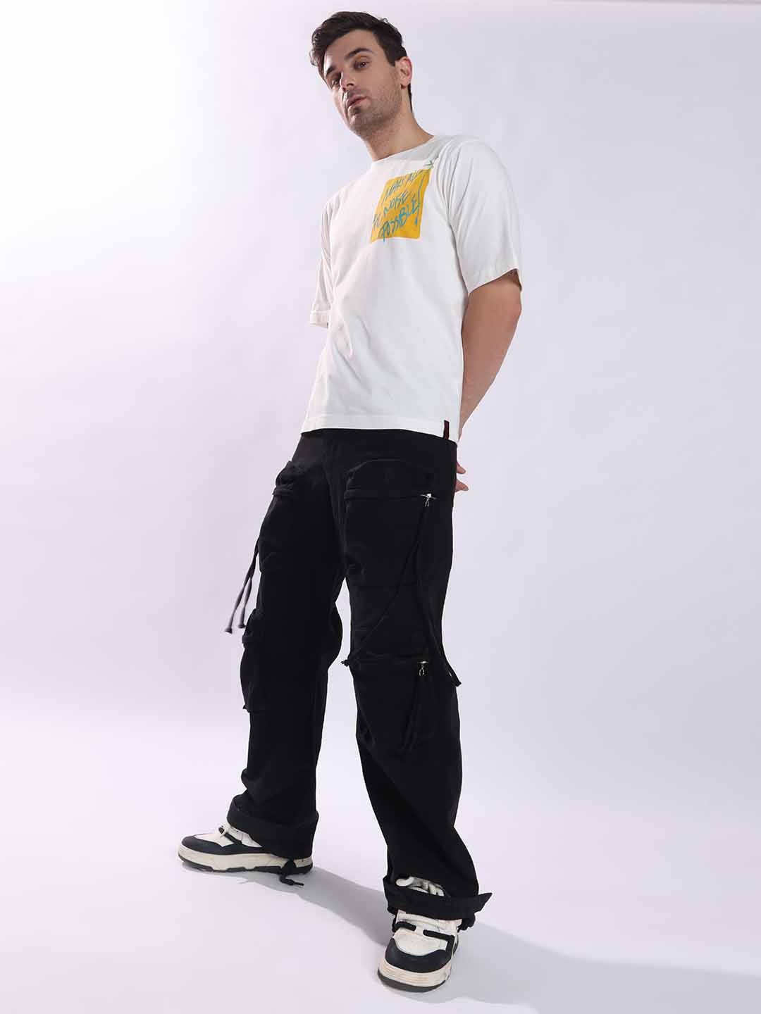 Men White Cotton Oversized T-Shirt