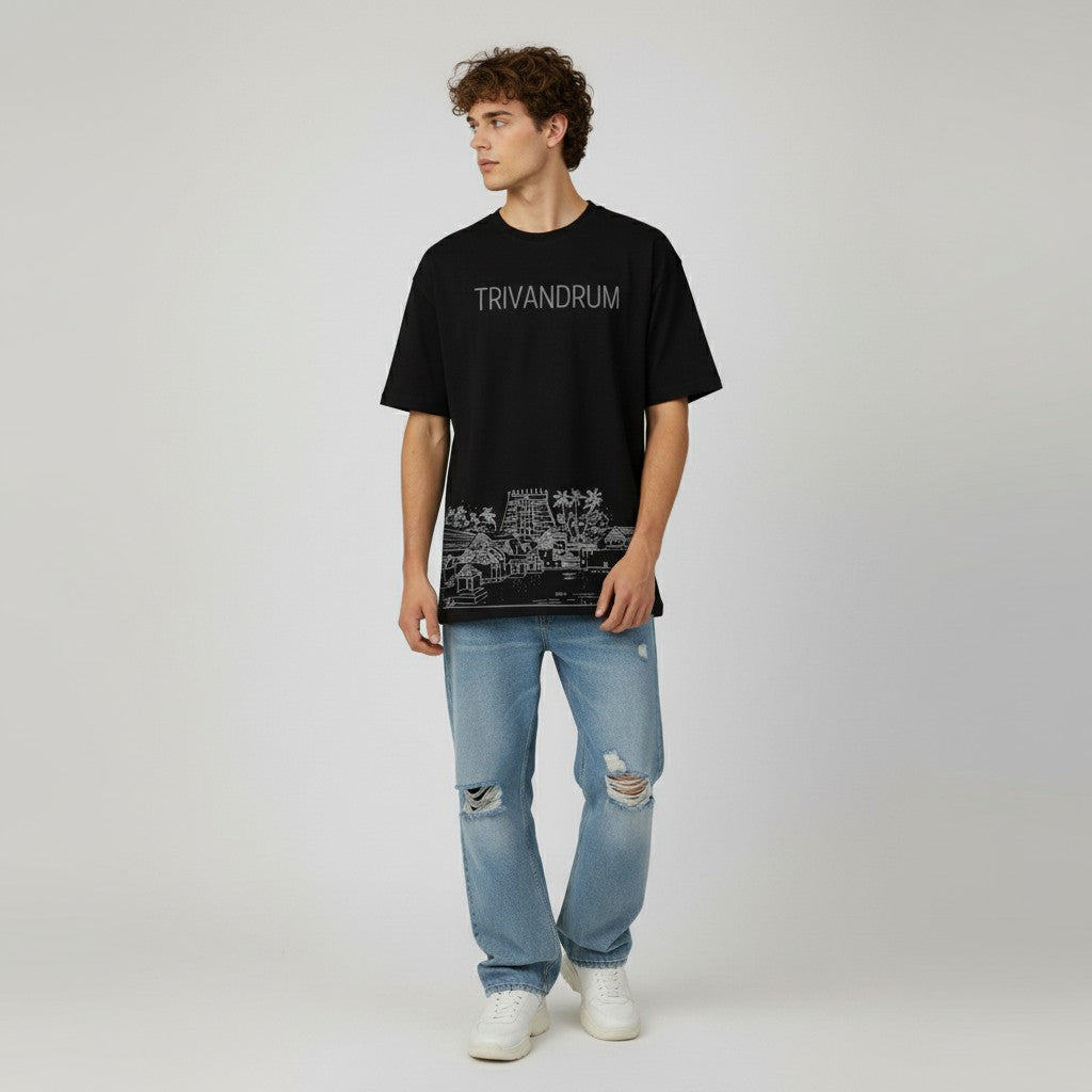Men Printed Cotton Oversized T-Shirt