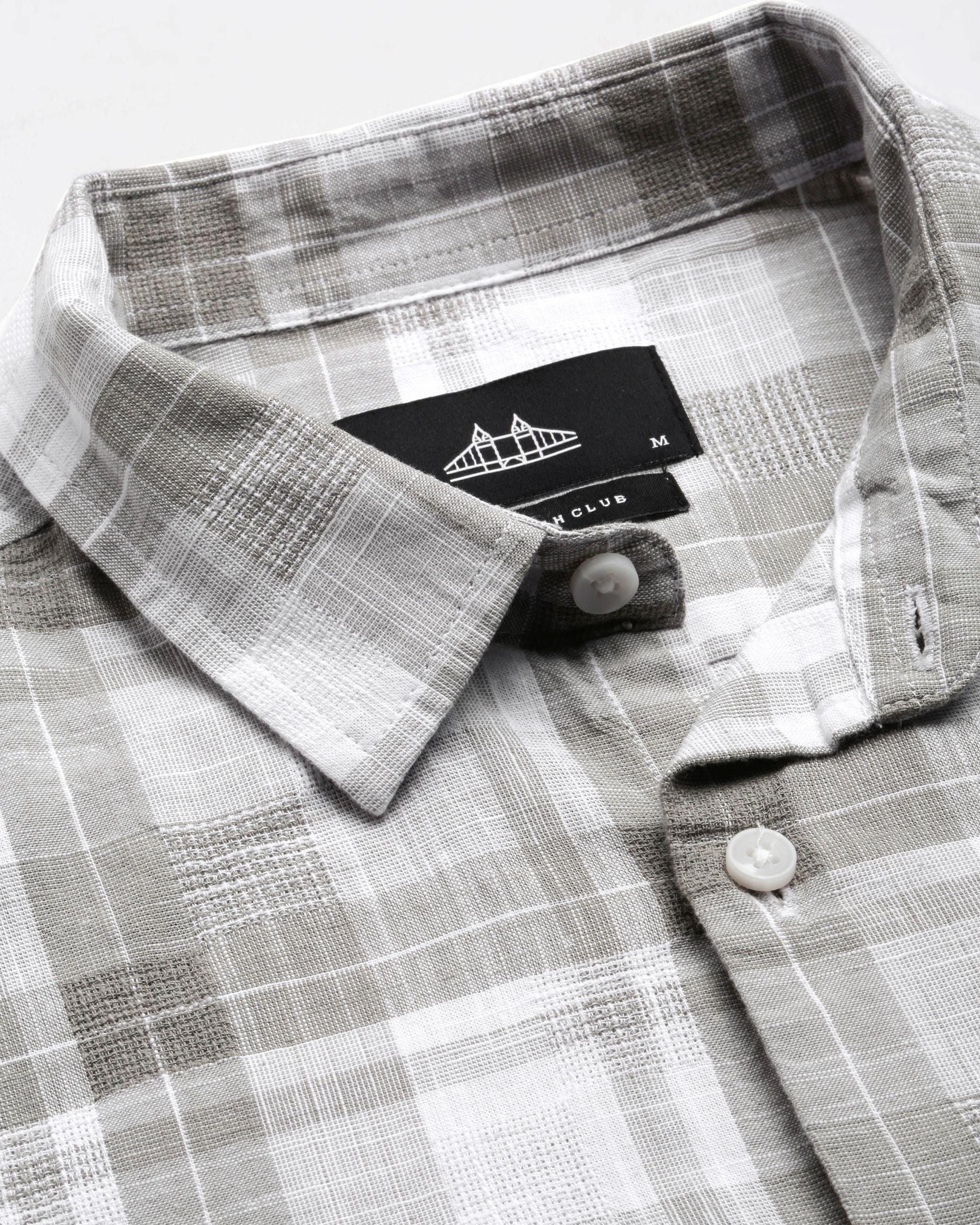 Men Grey Checked Shirt